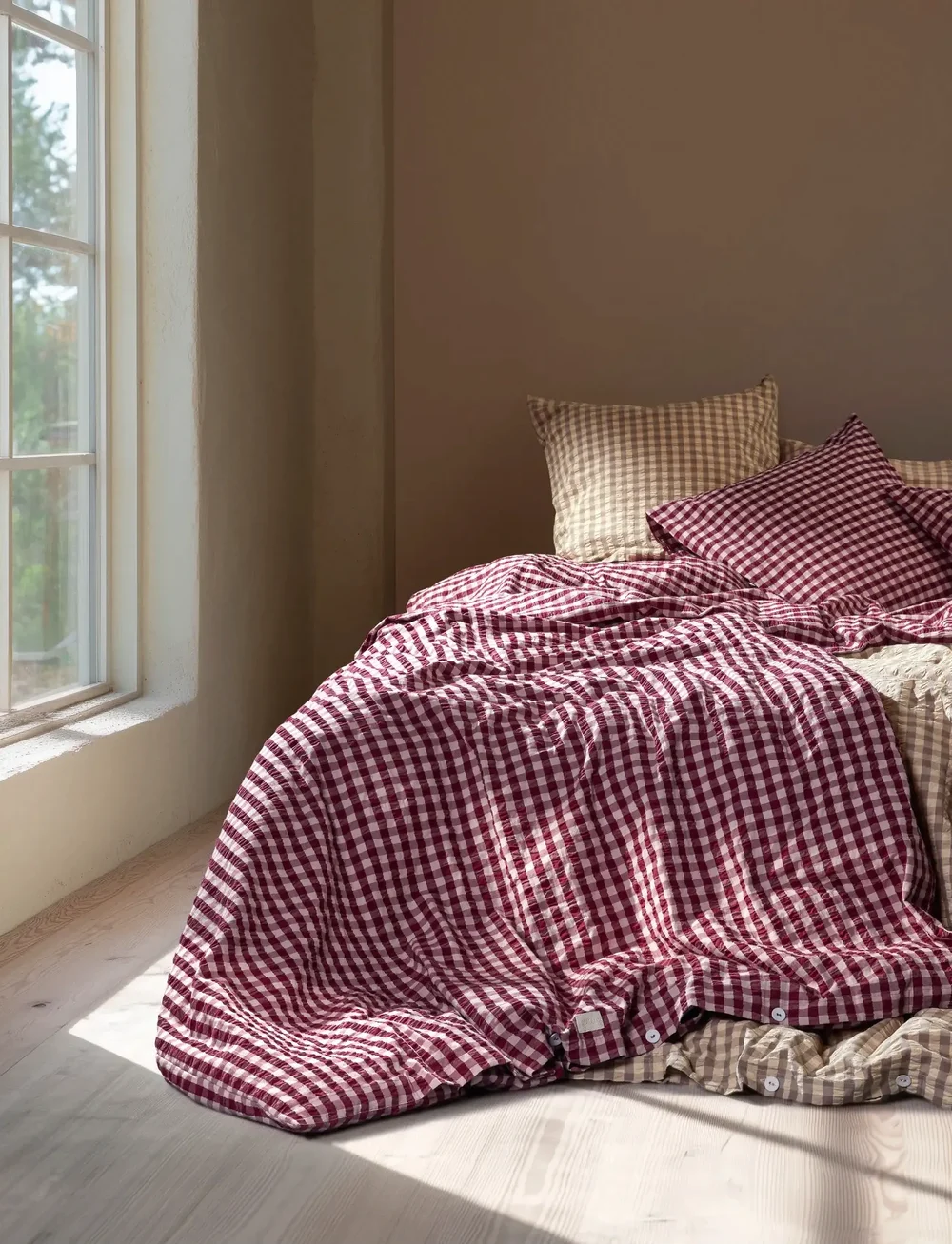 Juna - Bæk&Bølge Påslakanset 150x210 cm plommon/rosa SE - köp efter pris - plum/rose - 1