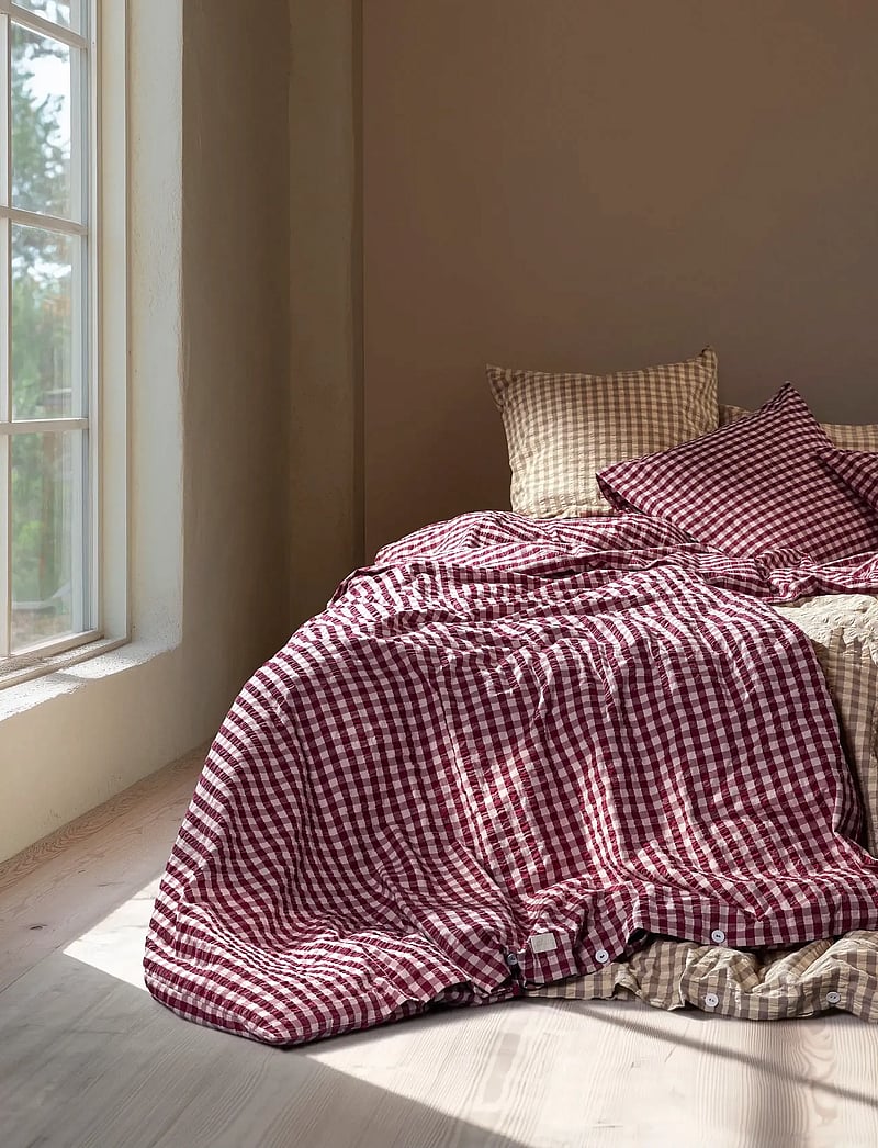 Juna - Bæk&Bølge Påslakanset 220x220 cm plommon/rosa SE - köp efter pris - plum/rose - 2