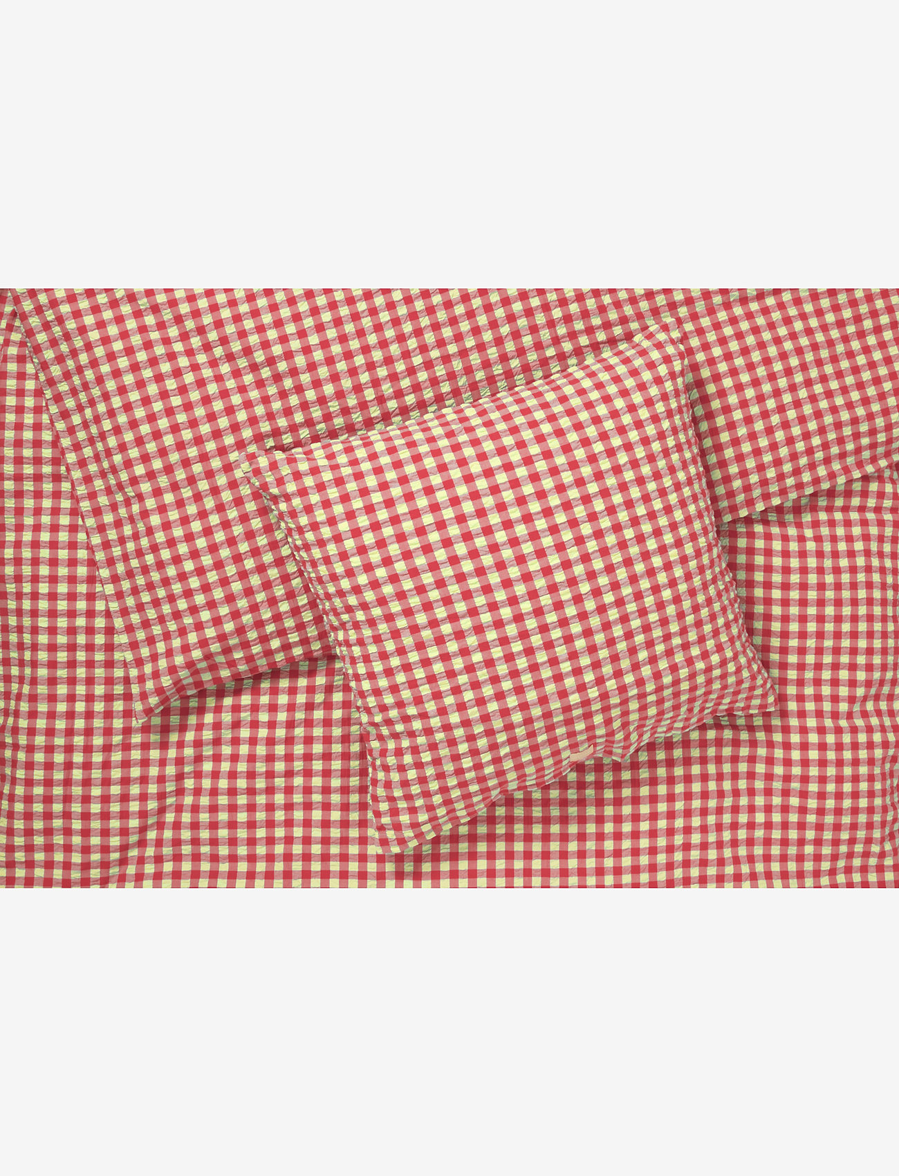 Juna - Bæk&Bølge Sengetøj 140x200 cm rød/gul DK - køb efter pris - red/yellow - 1