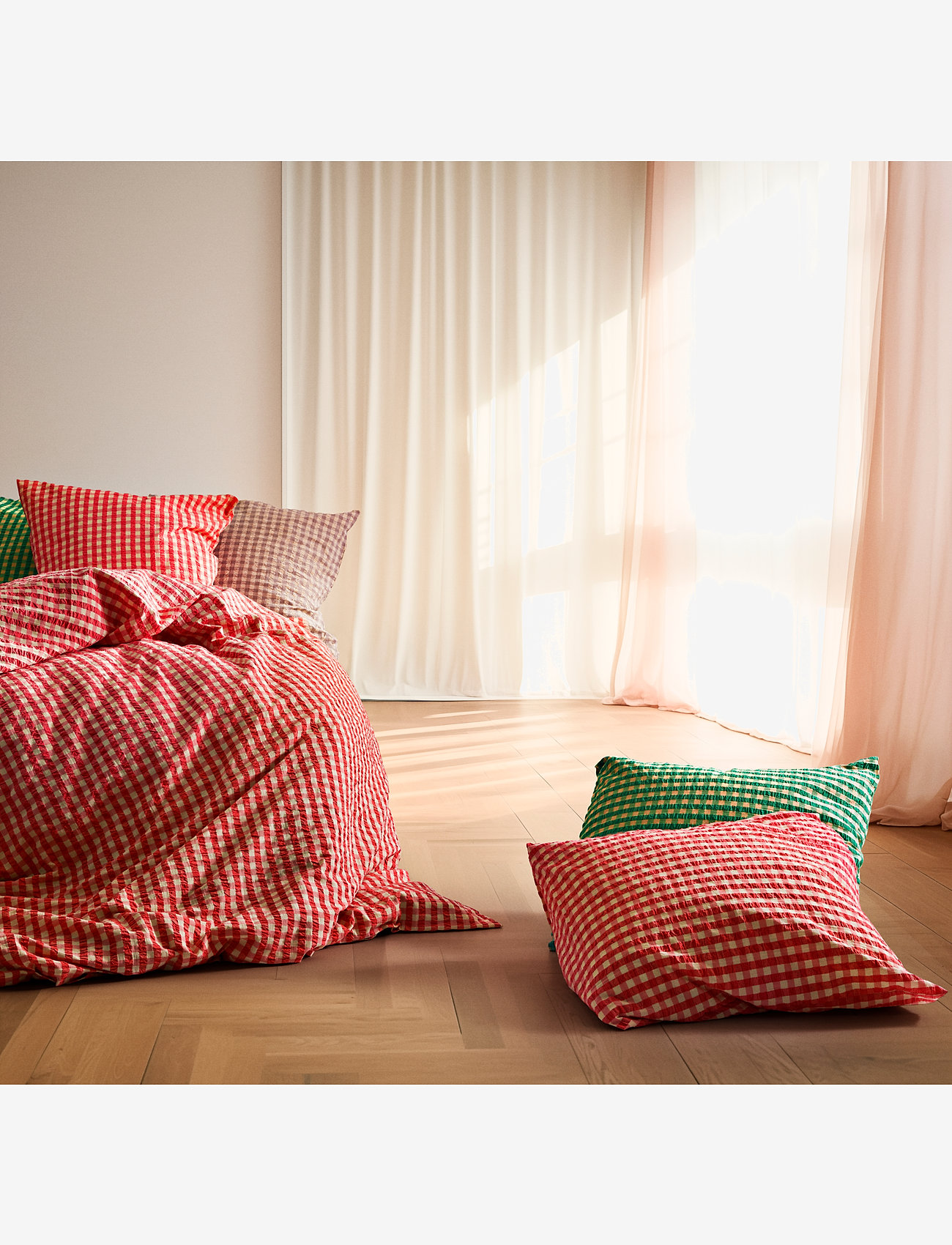 Juna - Bæk&Bølge Sengetøj 140x200 cm rød/gul DK - køb efter pris - red/yellow - 4