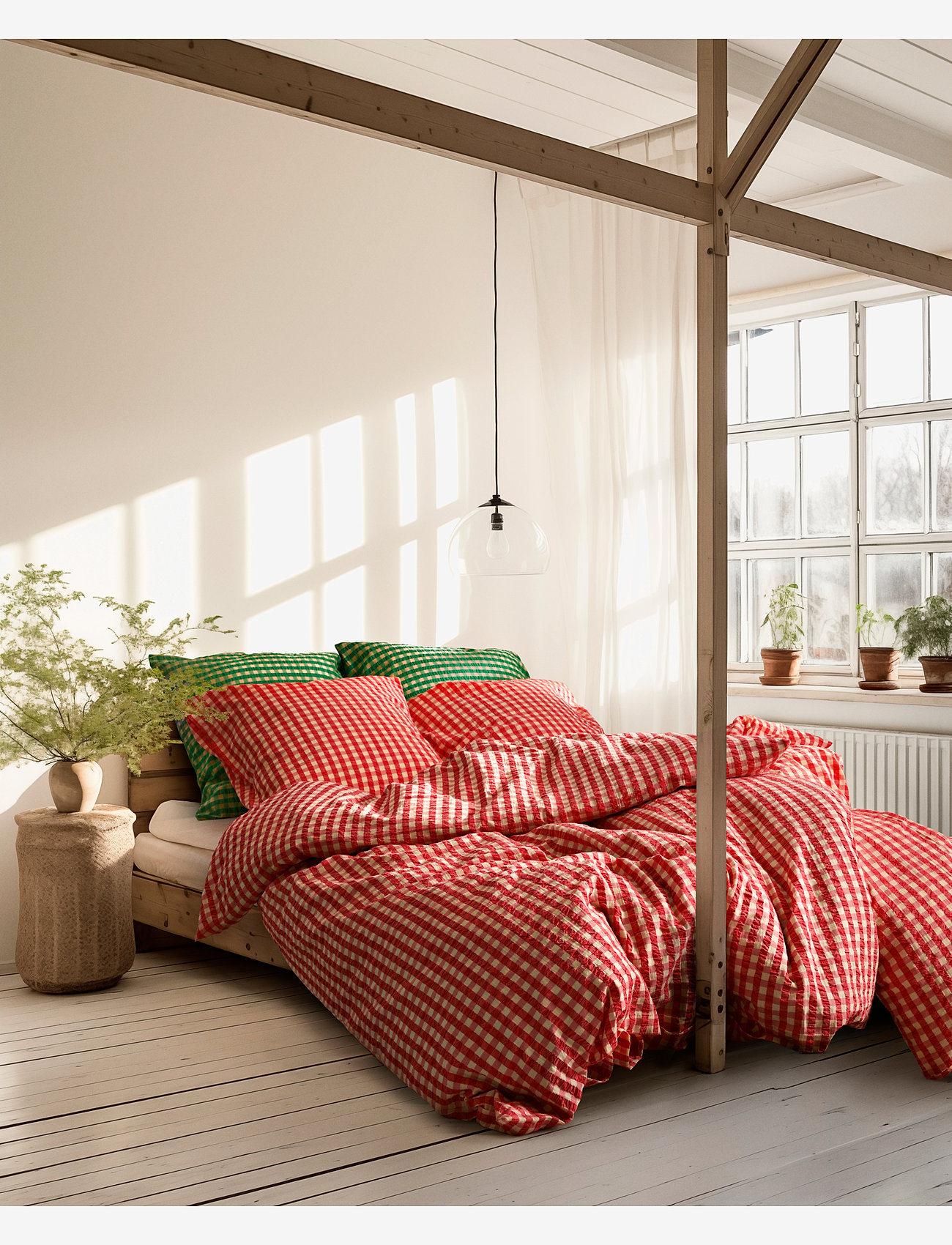 Juna - Bæk&Bølge Sengetøj 140x200 cm rød/gul DK - køb efter pris - red/yellow - 5