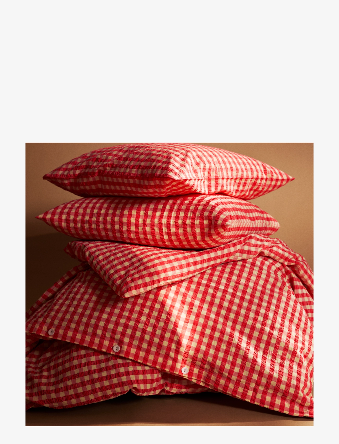 Juna - Bæk&Bølge Bed linen 140x220 cm red/yellow DK - parures de lit - red/yellow - 3