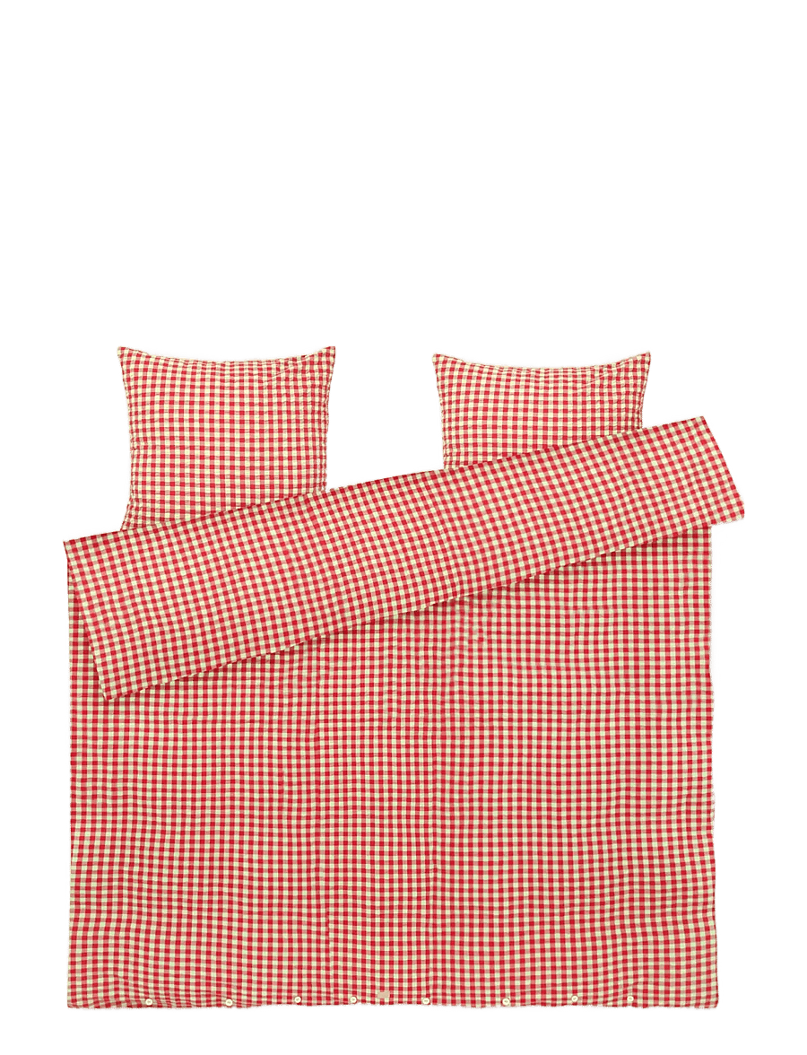 Juna - Bæk&Bølge Bed linen 200x220 cm red/yellow DK - red/yellow - 0