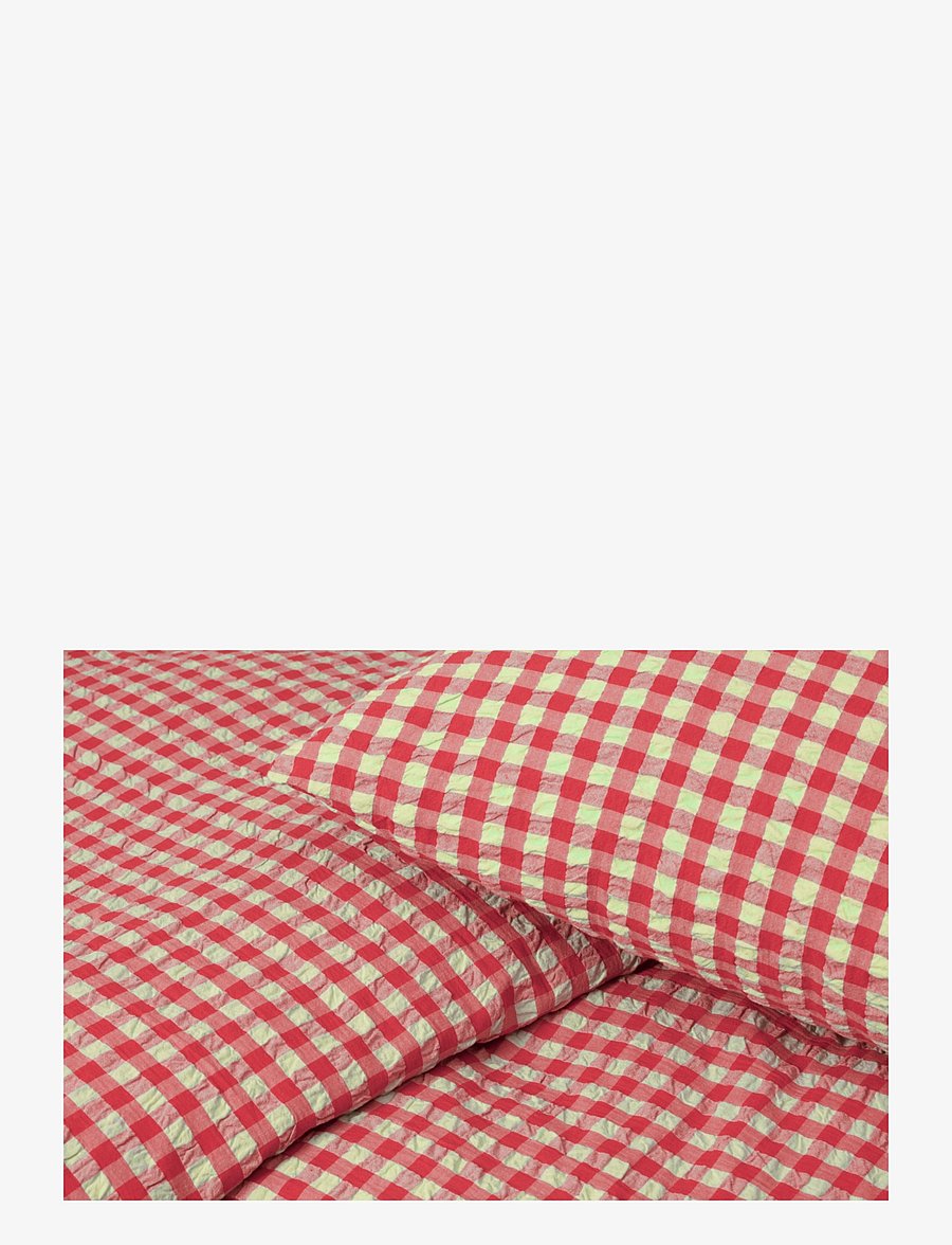 Juna - Bæk&Bølge Påslakanset 150x210 cm röd/gul SE - köp efter pris - red/yellow - 2