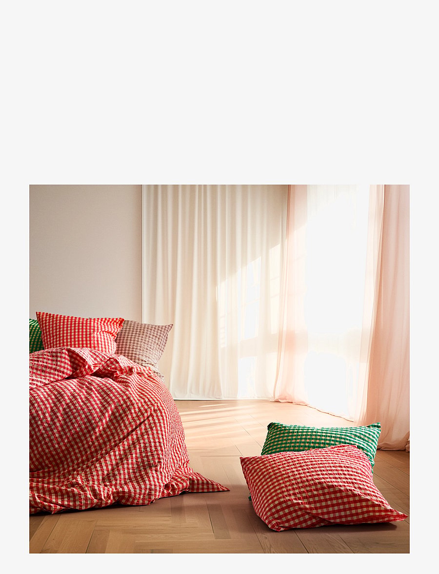 Juna - Bæk&Bølge Påslakanset 150x210 cm röd/gul SE - köp efter pris - red/yellow - 4