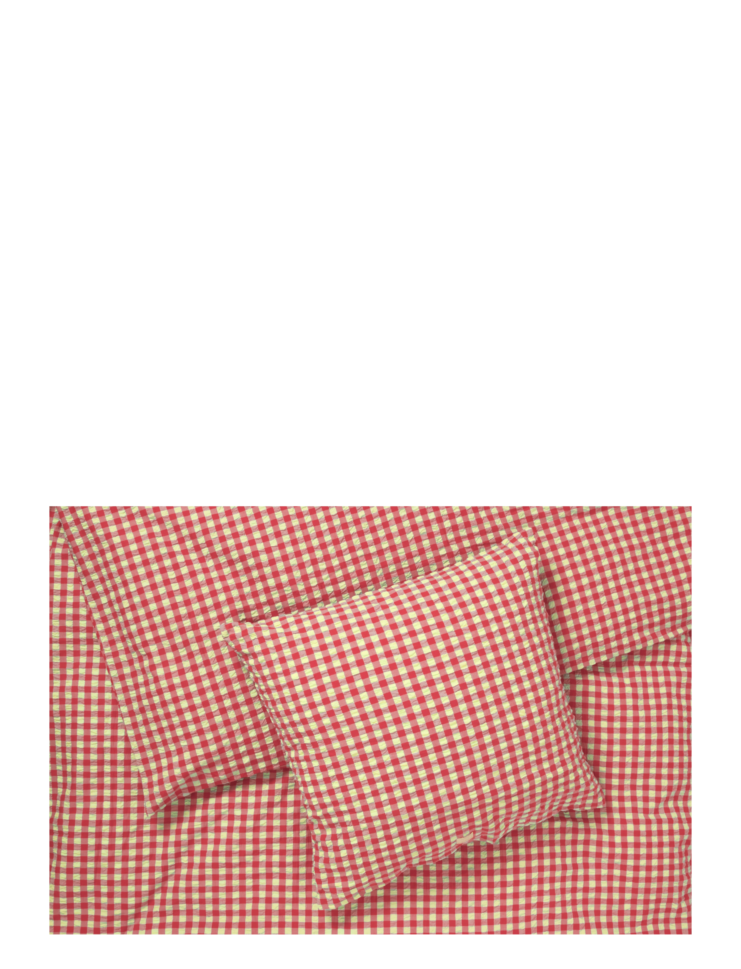 Juna - Bæk&Bølge Bed linen 220x220 cm red/yellow SE - red/yellow - 1