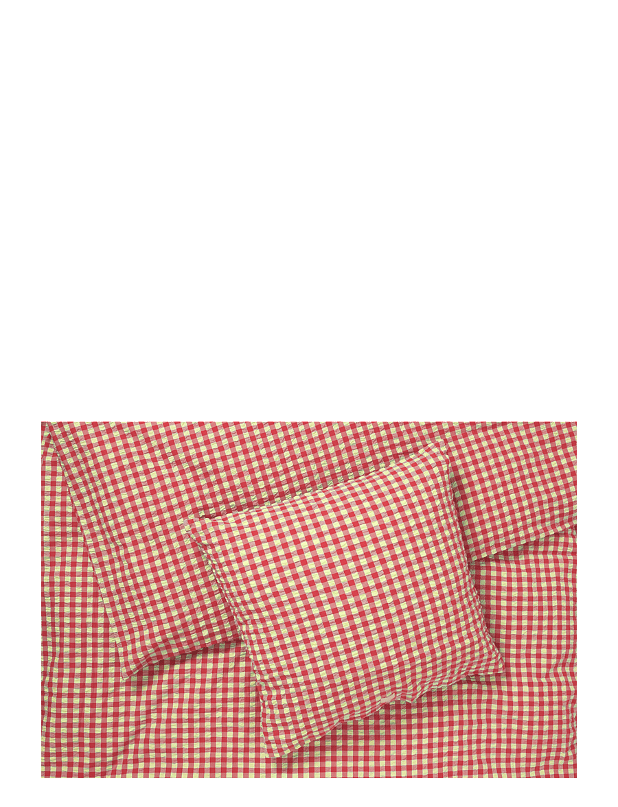 Juna - Bæk&Bølge Bed linen 220x220 cm red/yellow SE - red/yellow - 1