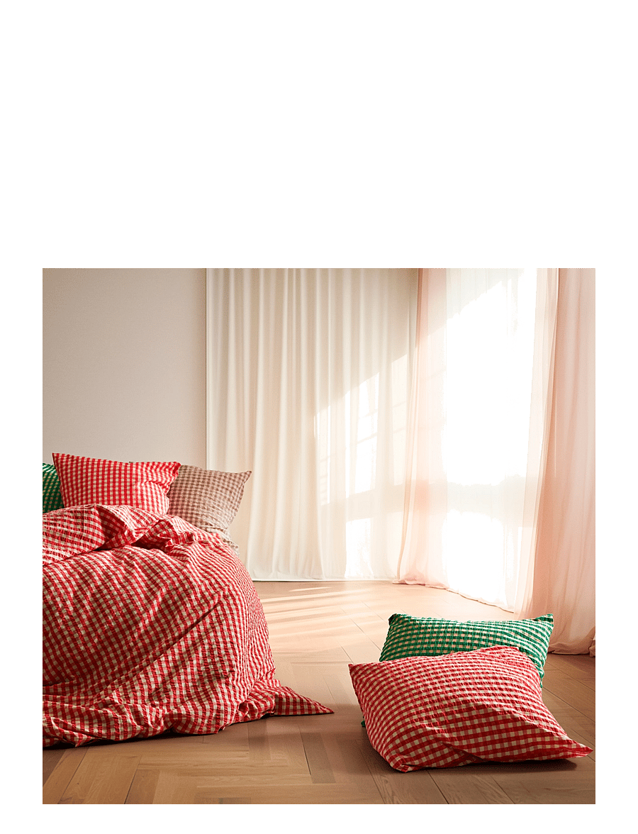 Juna - Bæk&Bølge Bed linen 220x220 cm red/yellow SE - red/yellow - 4