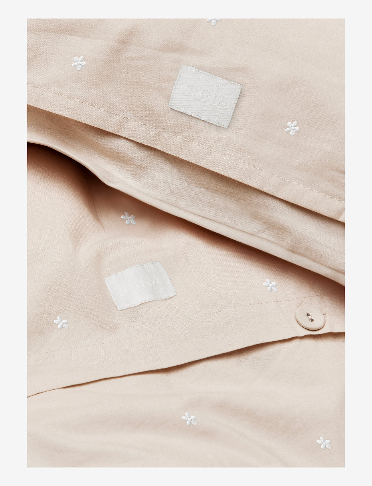 Juna - Daisy Bed linen 150x210 cm sand/white SE - vuodevaatteet - sand/white - 2