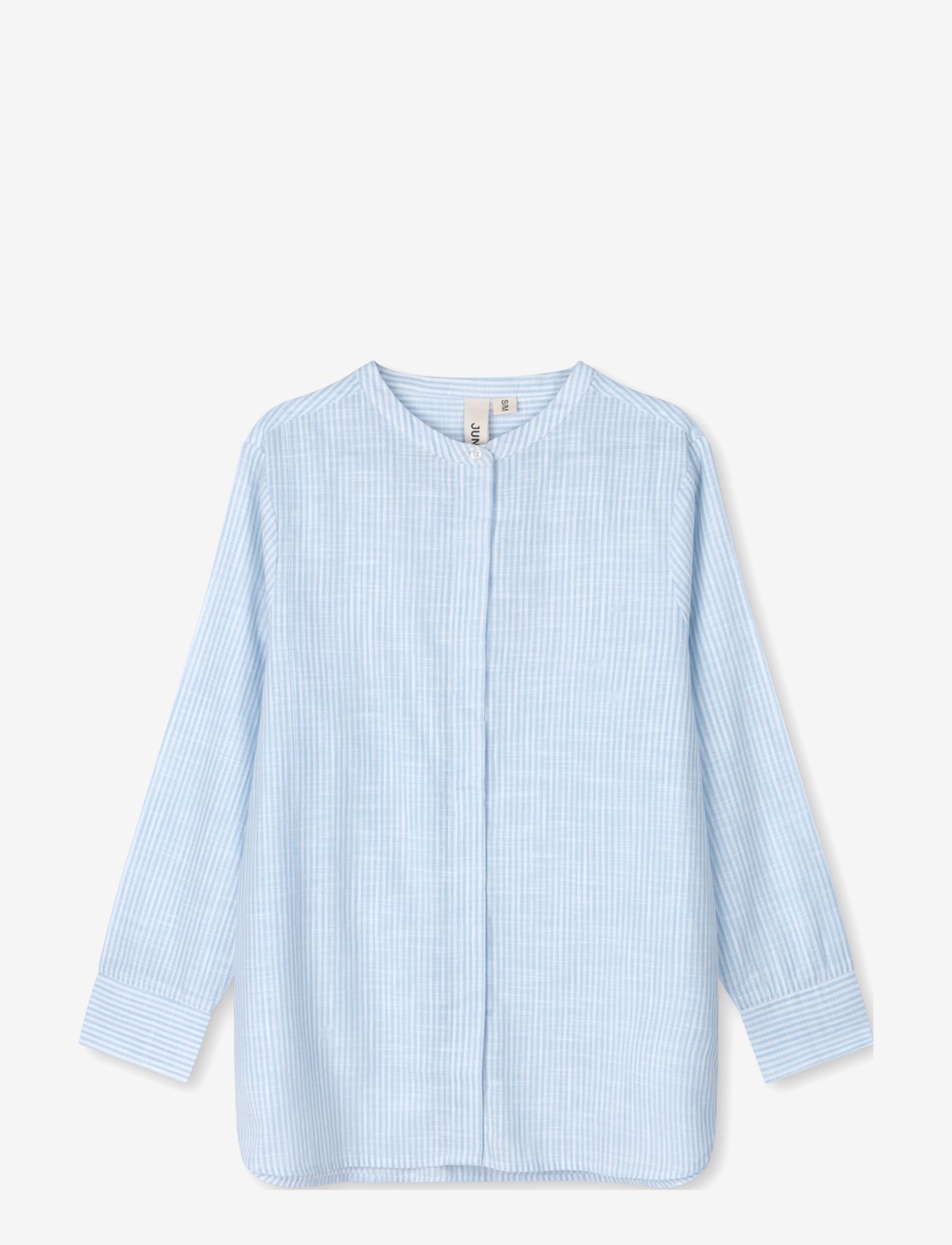 Juna Monochrome Lines Ida shirt - Nattøj & Loungewear - LIGHT BLUE/WHITE / blue
