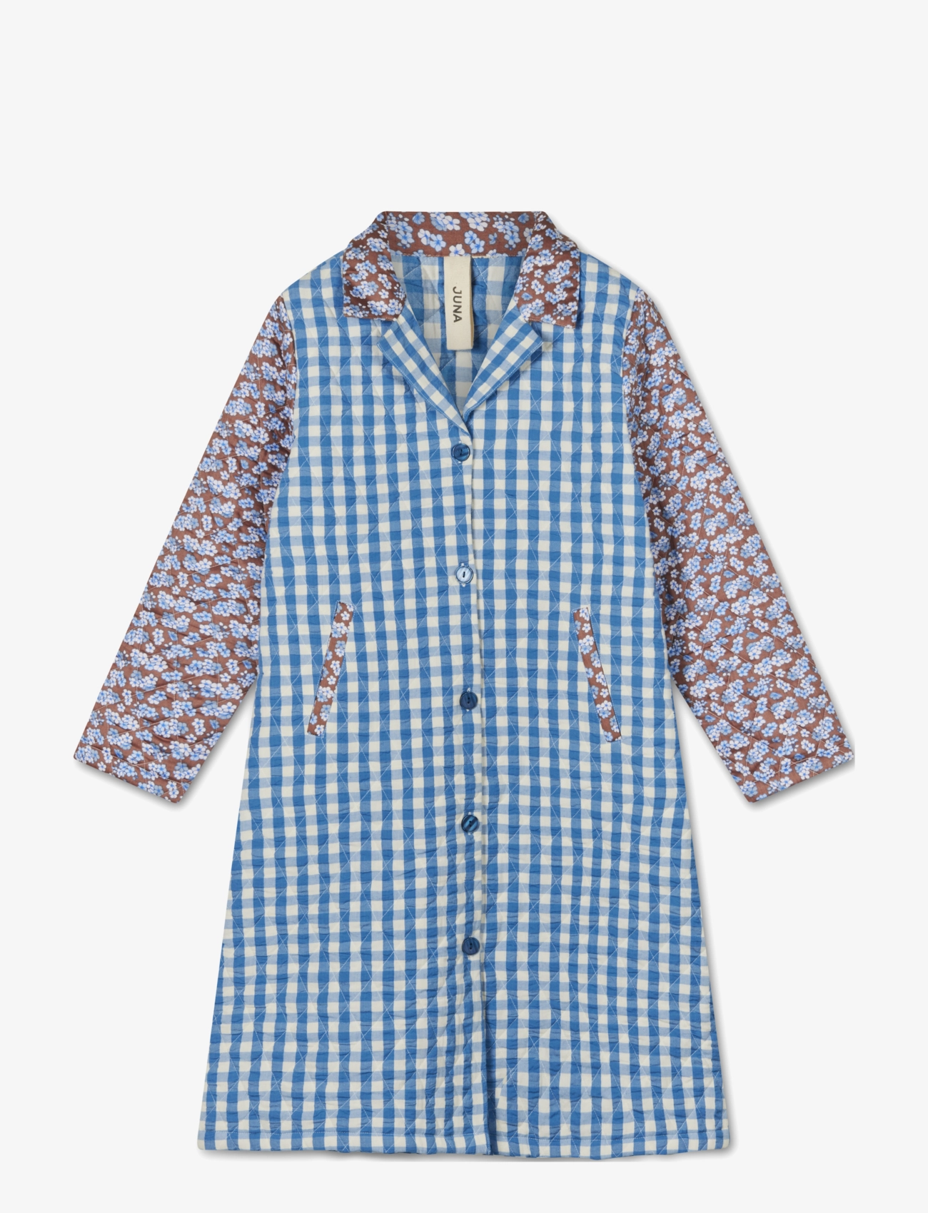JUNA Bæk&Bølge Beate Mantel M/L Blå/Støvet Rød Blau - M/L - Damen