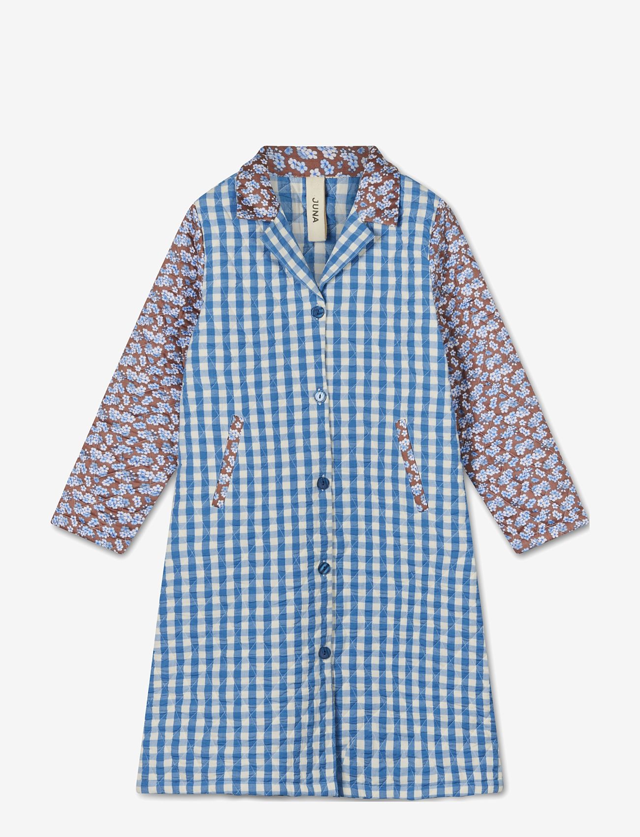 Juna - Bæk&Bølge Beate coat M/L blue/dusty red - light coats - blue/dusty red - 1