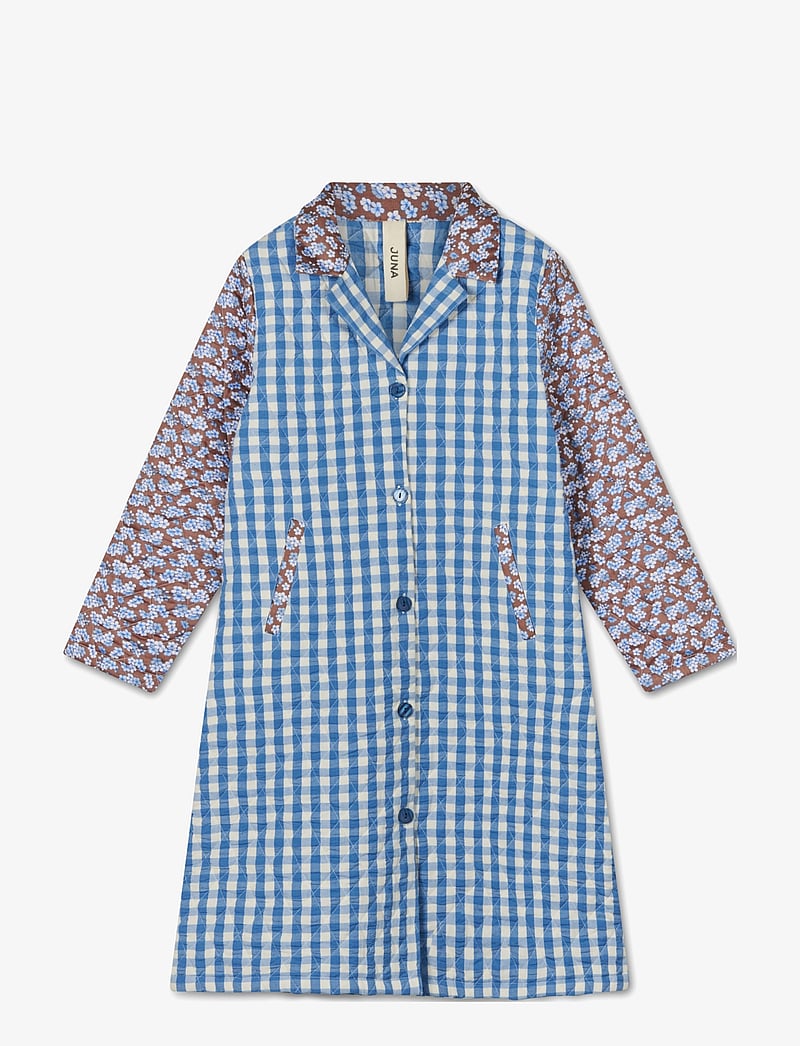 Juna - Bæk&Bølge Beate coat M/L blue/dusty red - light coats - blue/dusty red - 1