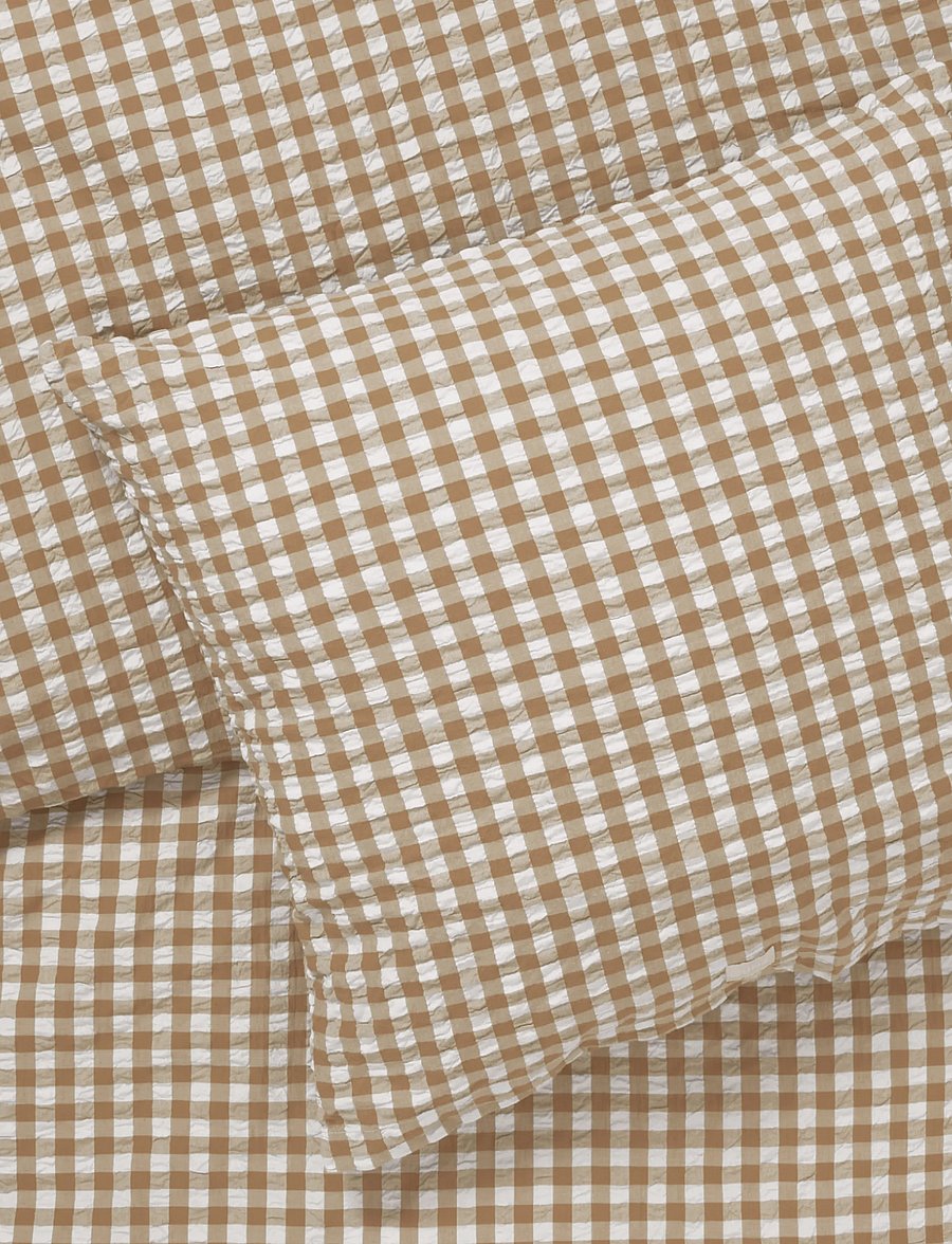 Juna - Bæk&Bølge Bed linen 200x220 cm caramel/off-white DK - bed sets - caramel/off-white - 4