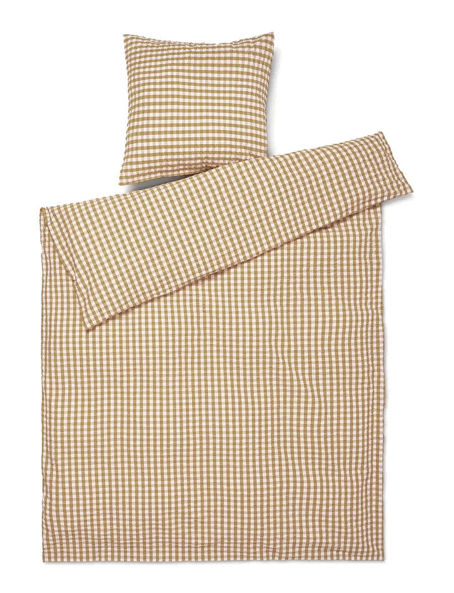 Juna - Bæk&Bølge Bed linen 150x210 cm caramel/off-white SE - bed sets - caramel/off-white - 1