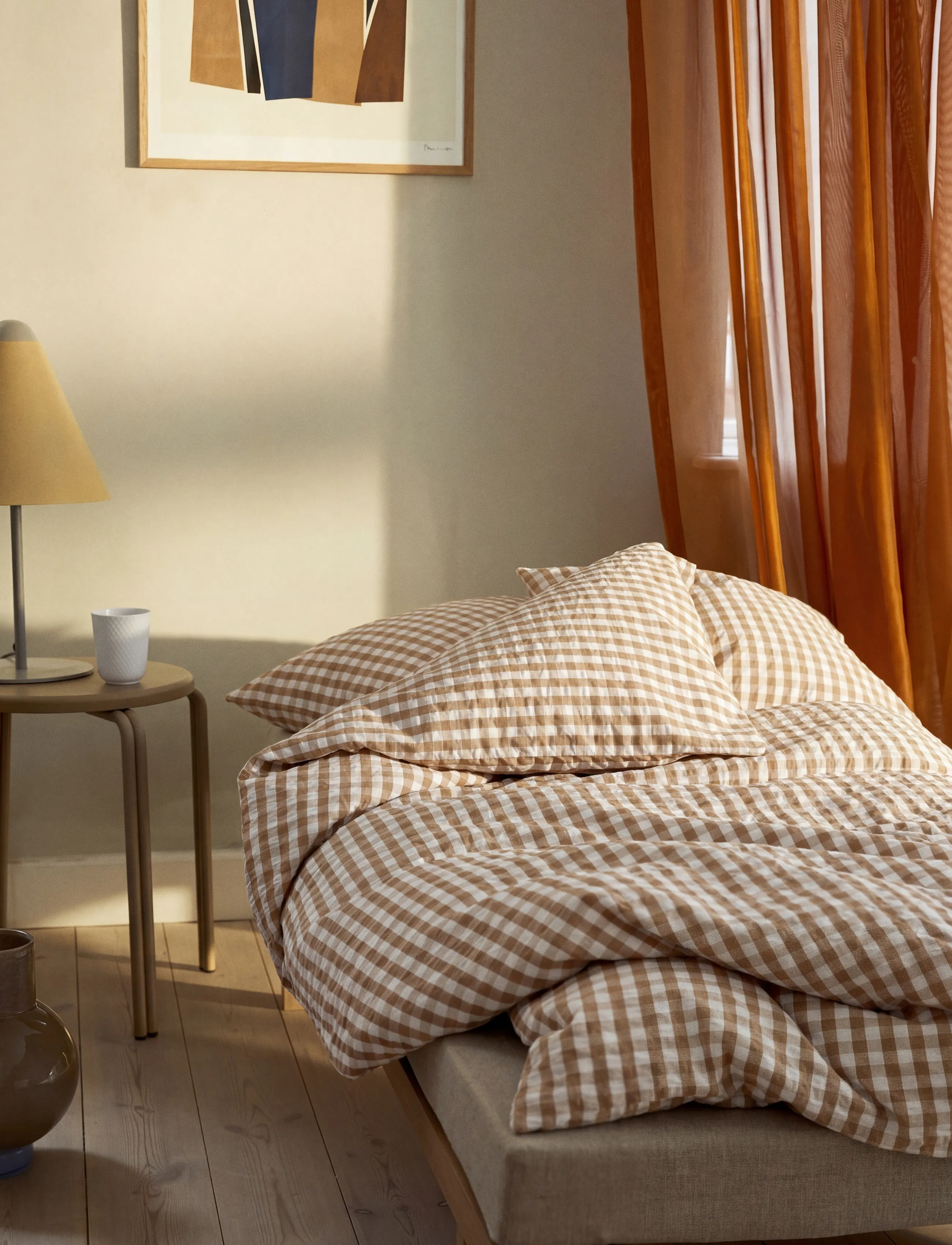 Juna - Bæk&Bølge Bed linen 150x210 cm caramel/off-white SE - bed sets - caramel/off-white - 2