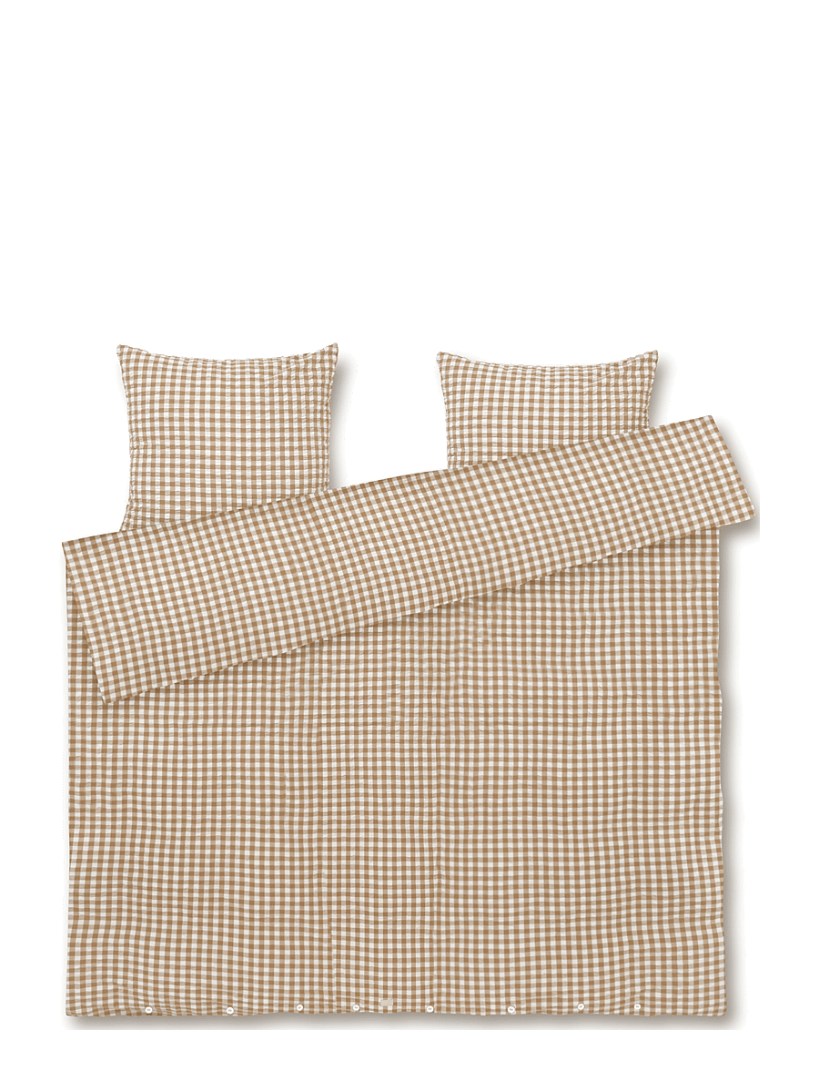 Juna - Bæk&Bølge Bed linen 220x220 cm caramel/off-white SE - bed sets - caramel/off-white - 1