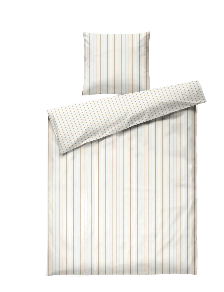 Juna - Soft Bed linen 140x200 cm off-white/caramel DK - off-white/caramel - 1