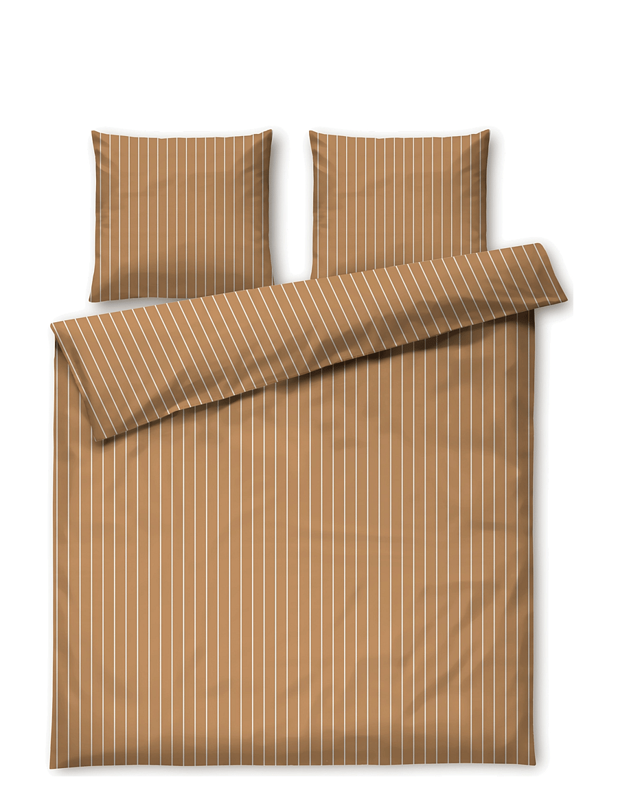 Juna - Soft Bed linen 200x220 cm caramel/off-white DK - caramel/off-white - 1
