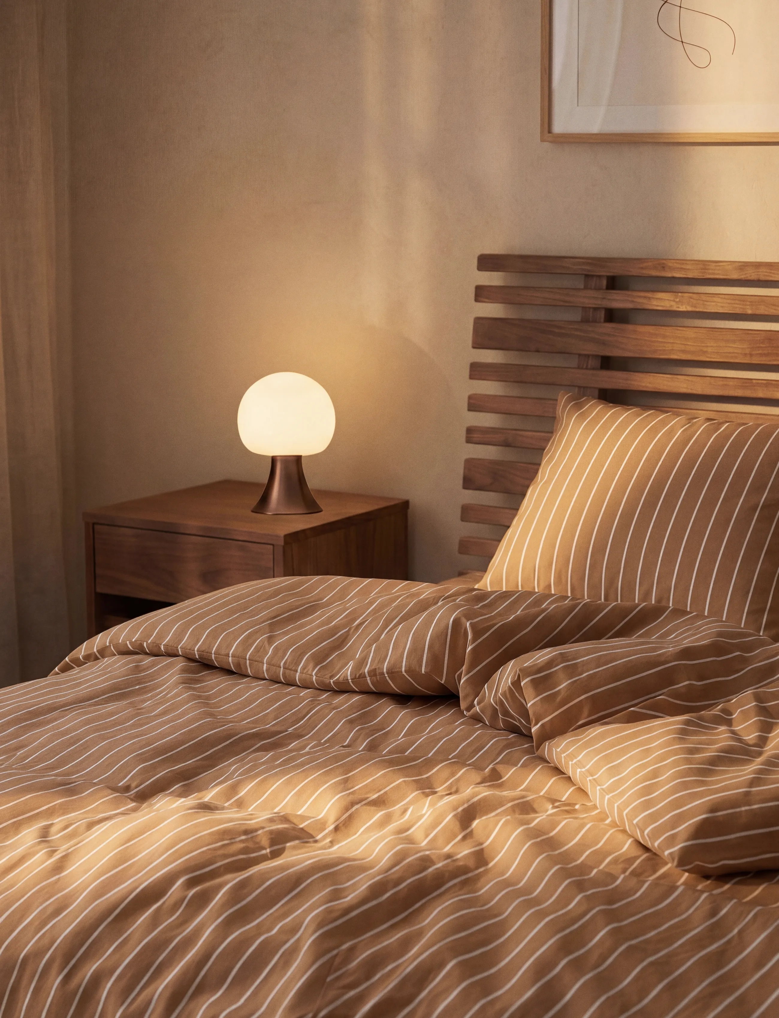 Juna - Soft Sengetøj 200x220 cm karamel/off-white DK - caramel/off-white - 2