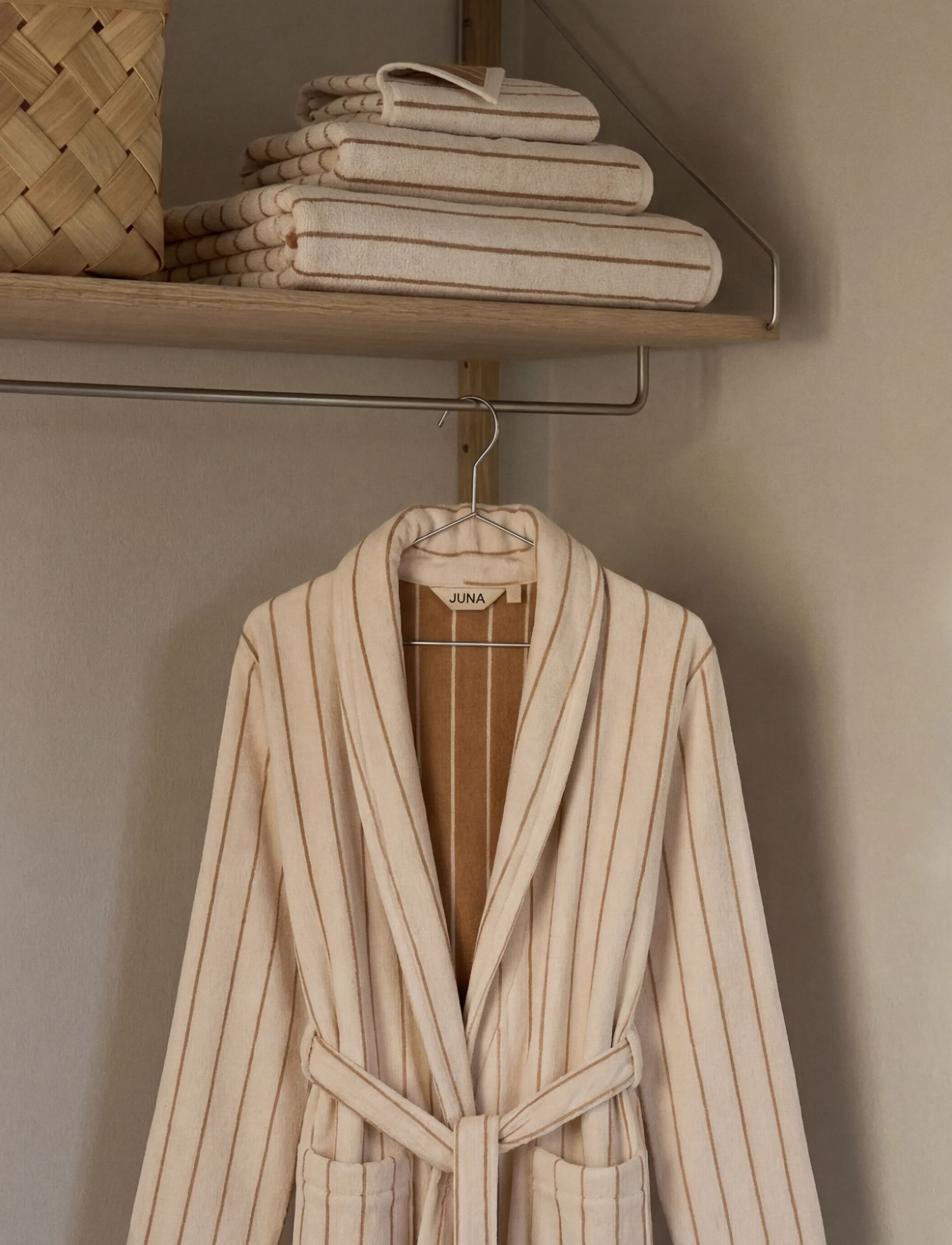 Juna - Soft Bathrobe S/M offwhite - offwhite - 3