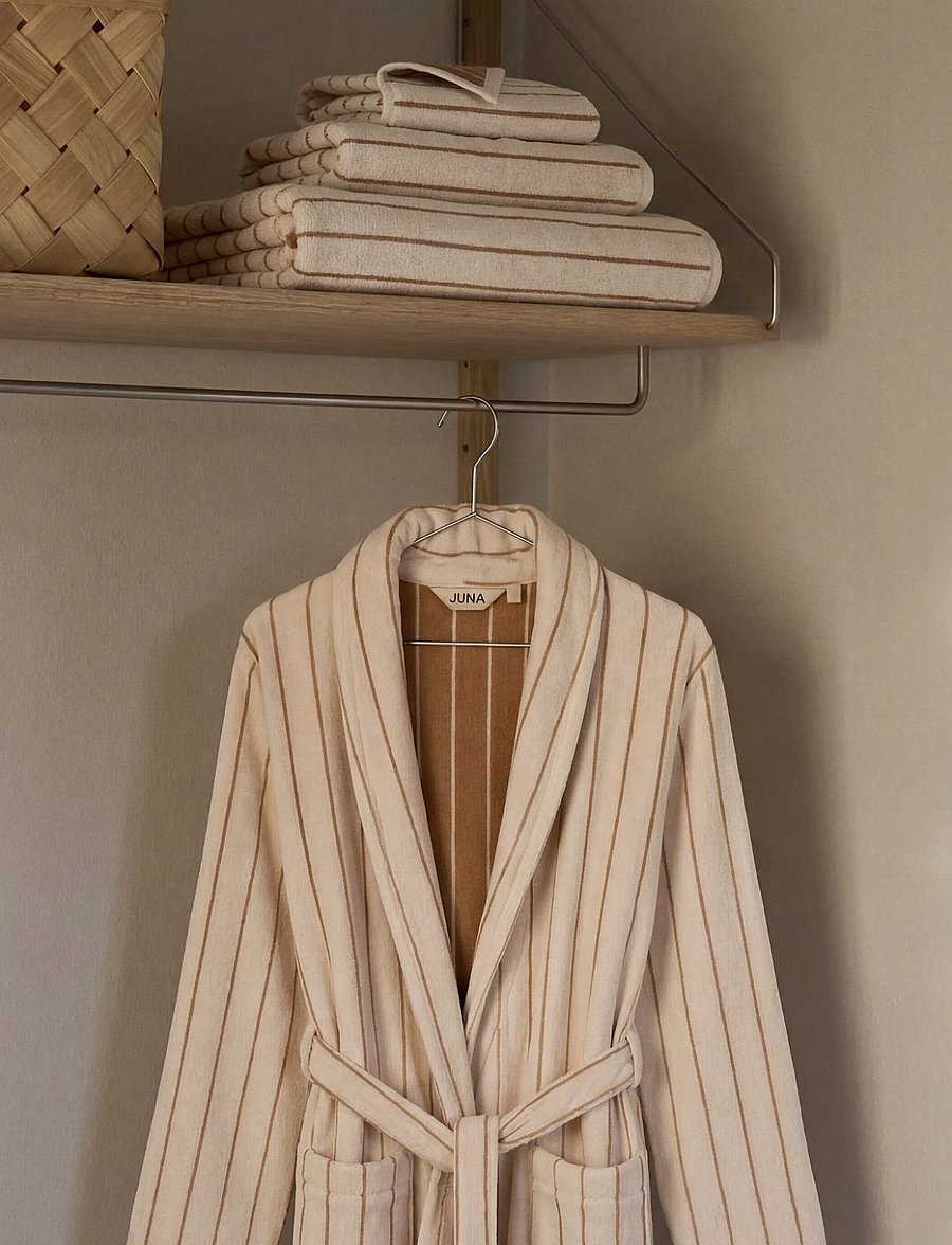 Juna - Soft Bathrobe S/M offwhite - offwhite - 3