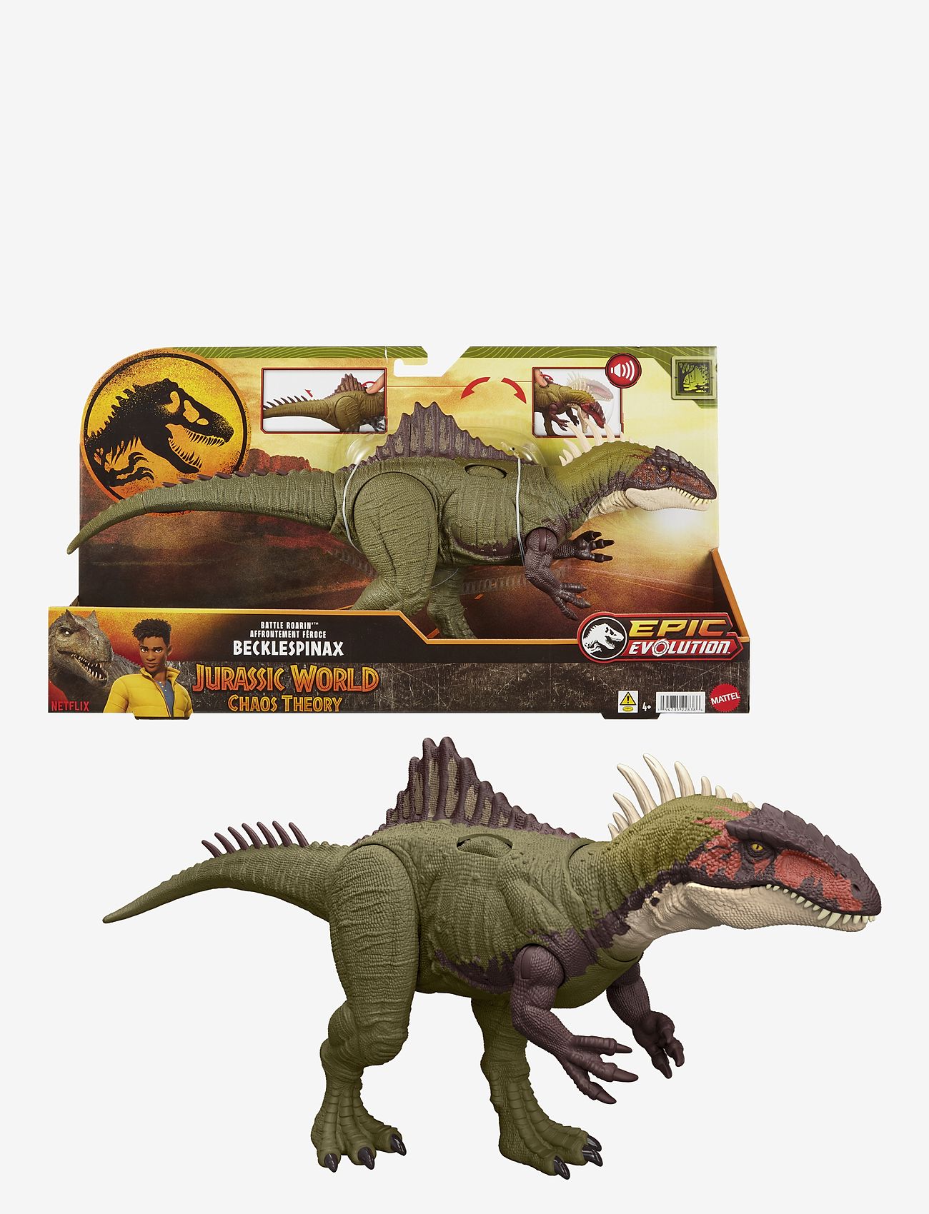 Jurassic world - Jurassic World Chaos Theory Battle Roarin’ Becklespinax Dinosaur Action Figure Toy, Rampage Strike - multi color - 2