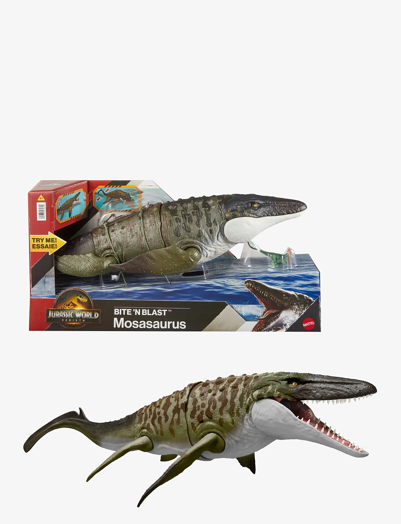 Jurassic world - Jurassic World Rebirth Bite N Blast Mosasaurus Action Figure and Mini Dilophosaurus, Dinosaur Toy - multi color - 1
