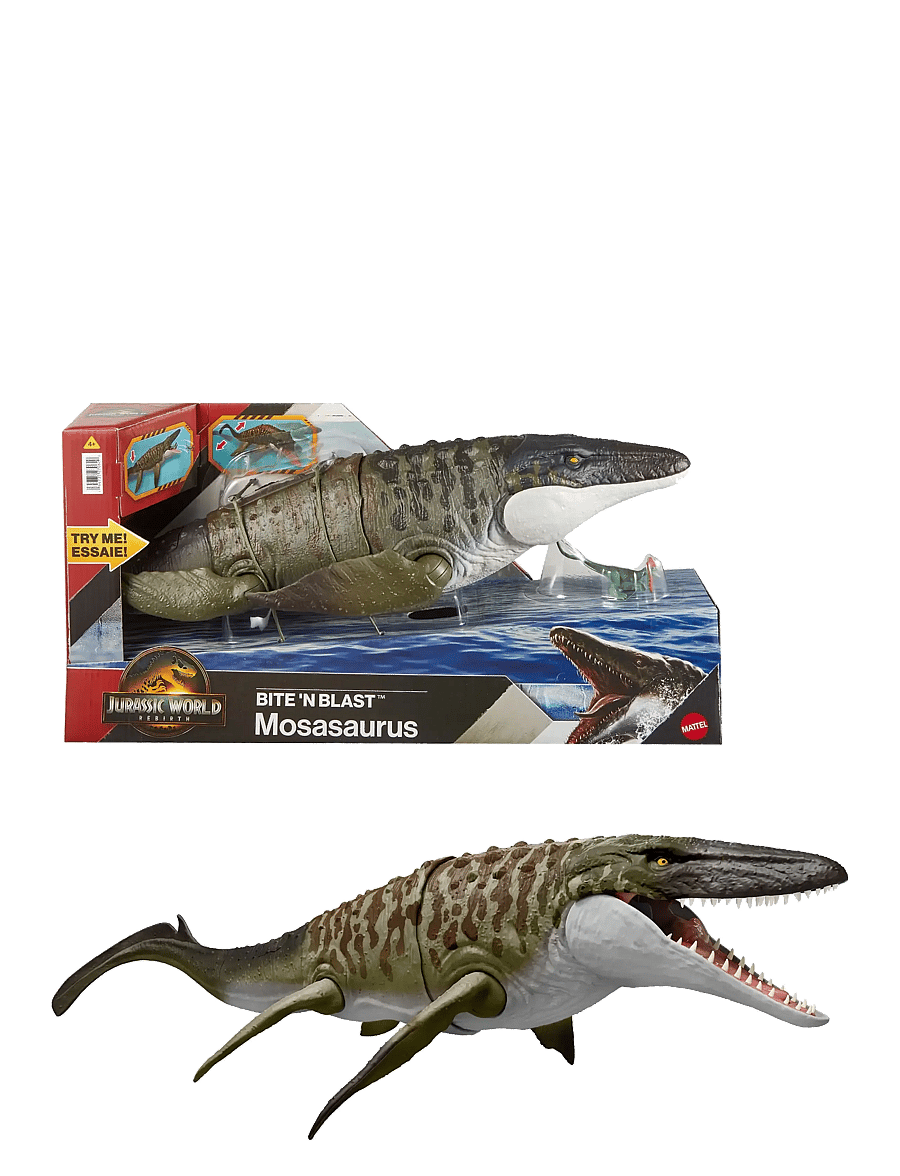 Jurassic world - Jurassic World Rebirth Bite N Blast Mosasaurus Action Figure and Mini Dilophosaurus, Dinosaur Toy - multi color - 1