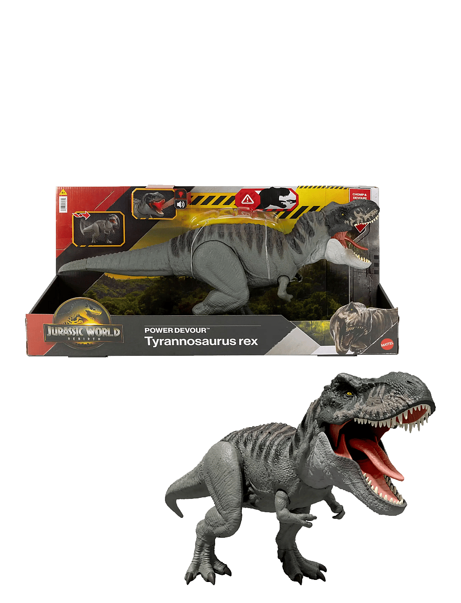 Jurassic world - Jurassic World Rebirth Power Devour Tyrannosaurus Rex Dinosaur Figure, Constant Chomp Lights & Sound - tiere - multi color - 0