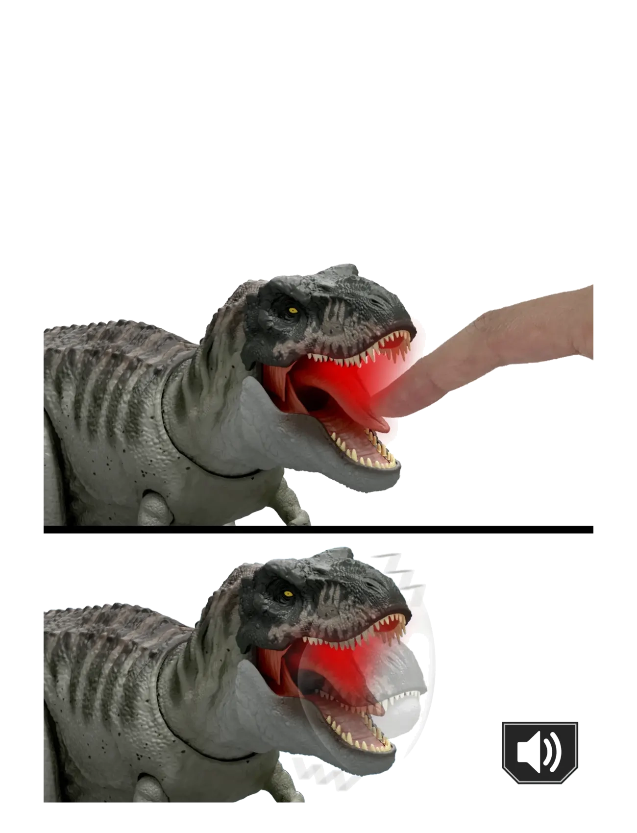 Jurassic world - Jurassic World Rebirth Power Devour Tyrannosaurus Rex Dinosaur Figure, Constant Chomp Lights & Sound - leksakssets & figurer - multi color - 3