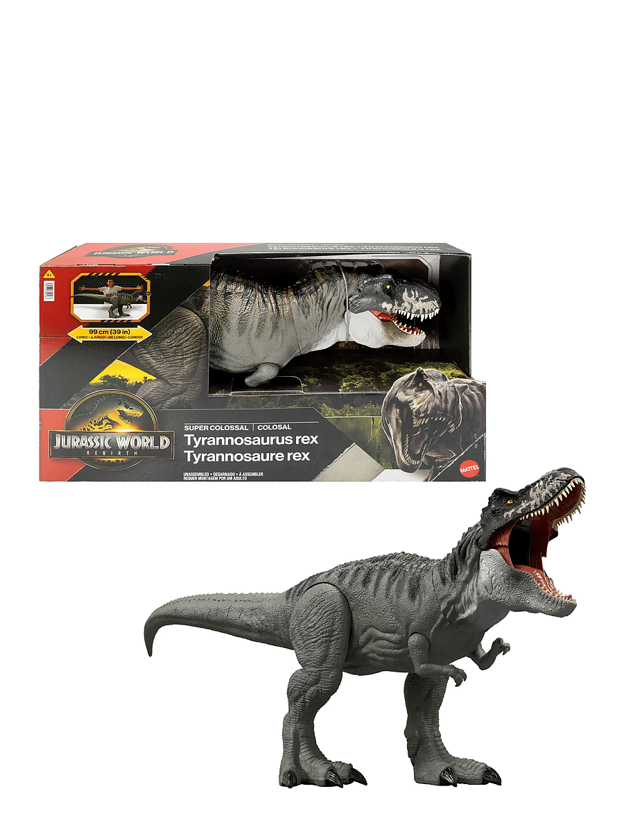 Jurassic world - Jurassic World Rebirth Super Colossal Tyrannosaurus Rex Action Figure, T-Rex Dinosaur Movie Toy - dýr - multi color - 1