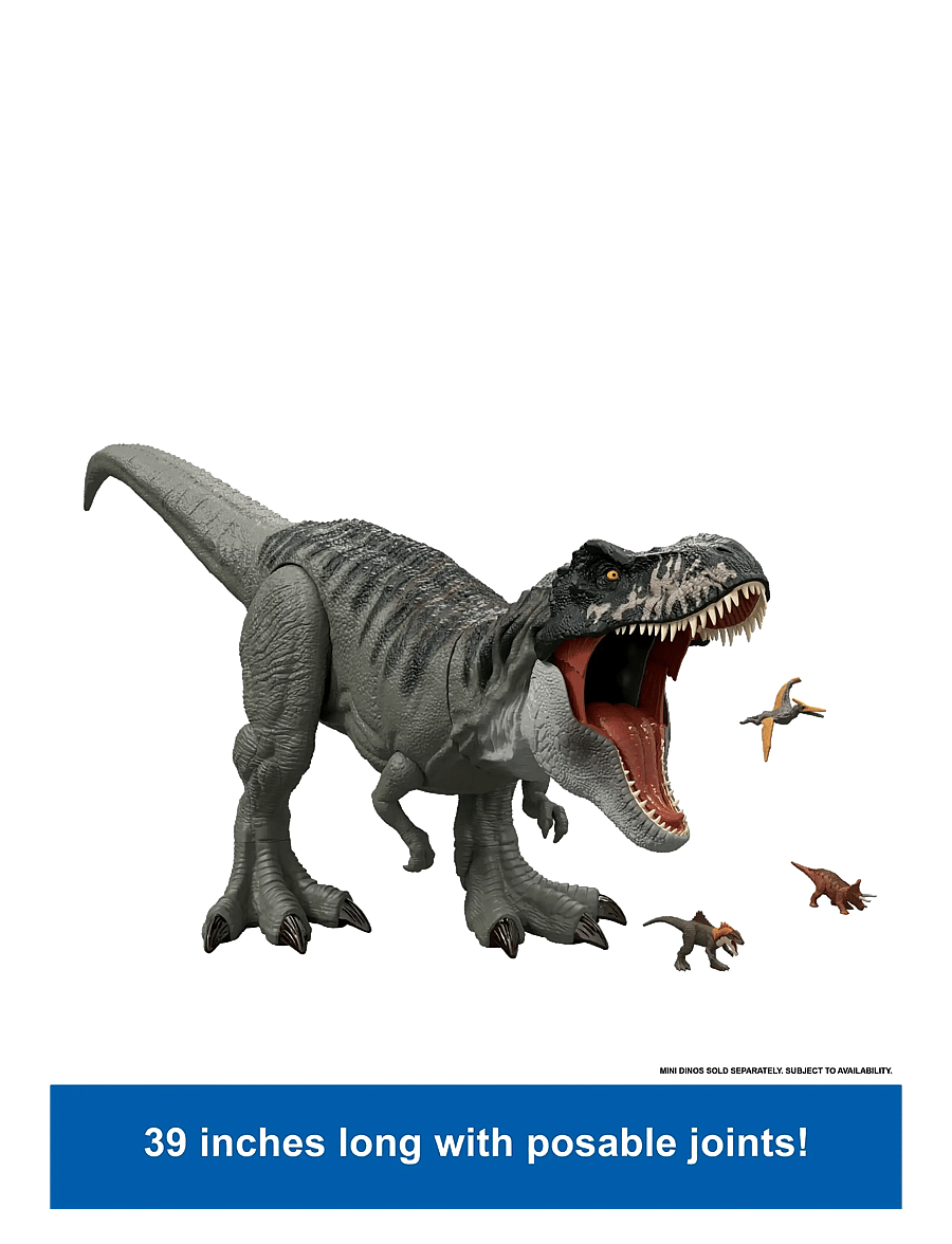 Jurassic world - Jurassic World Rebirth Super Colossal Tyrannosaurus Rex Action Figure, T-Rex Dinosaur Movie Toy - dýr - multi color - 2