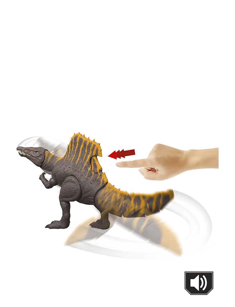 Jurassic world - Jurassic World Rebirth Tail Thrasher Spinosaurus Action Figure, Dinosaur Toy with 2 Attack Moves - hasarfígúrur - multi color - 4