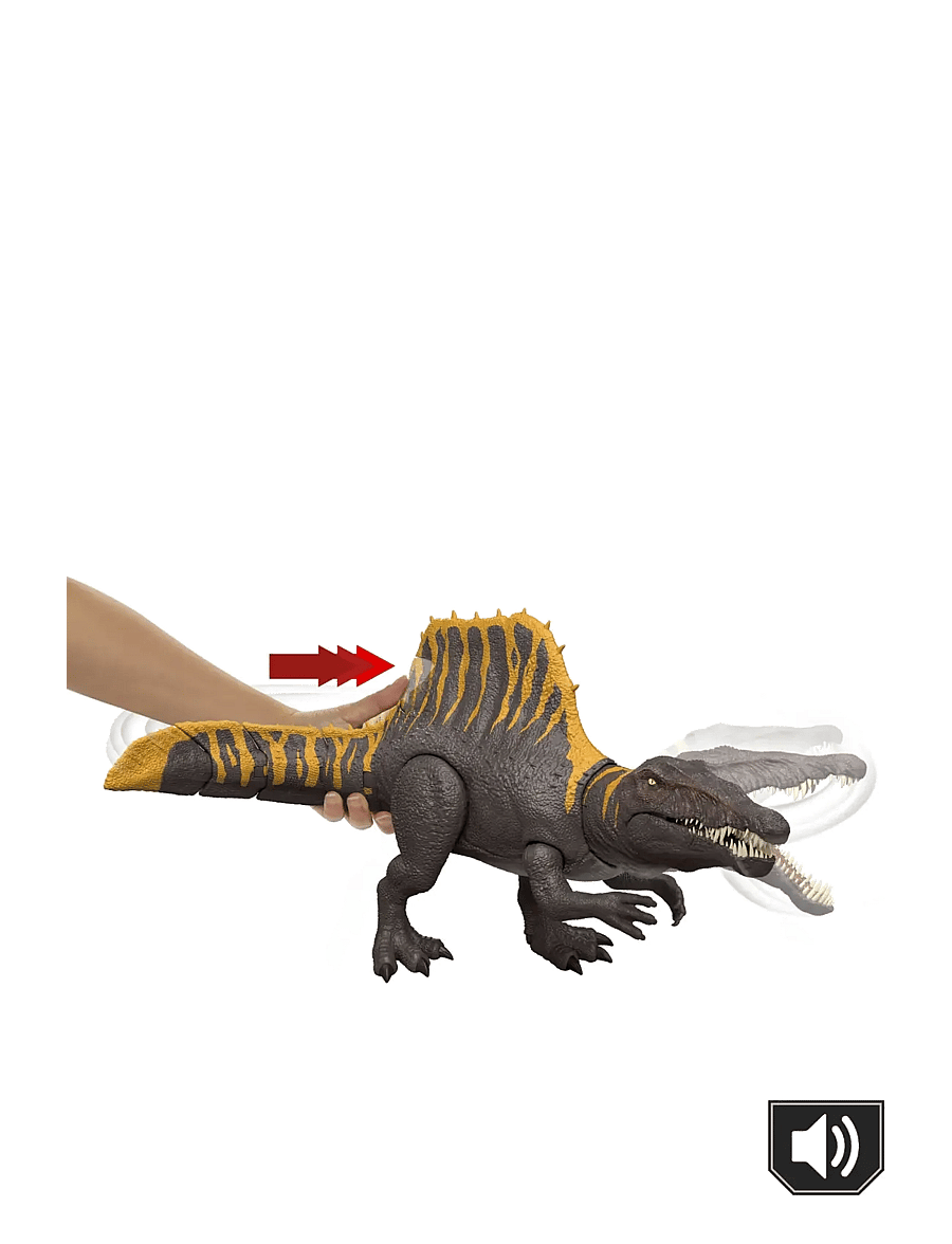 Jurassic world - Jurassic World Rebirth Tail Thrasher Spinosaurus Action Figure, Dinosaur Toy with 2 Attack Moves - hasarfígúrur - multi color - 5