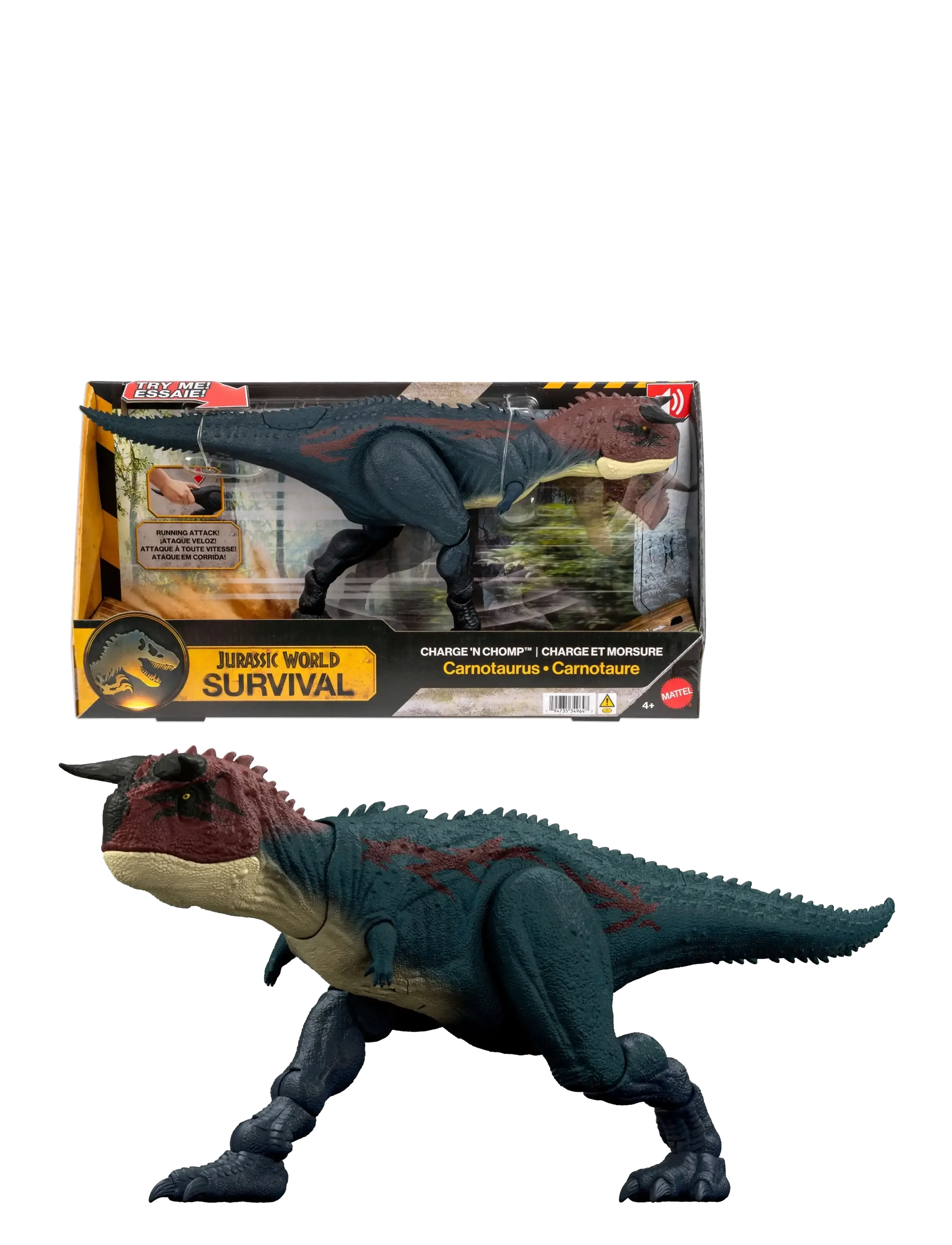 Jurassic world Jurassic World Charge 'N Chomp Carnotaurus, One Size, Blue, Legesæt & Actionfigurer > Dyr, Børn