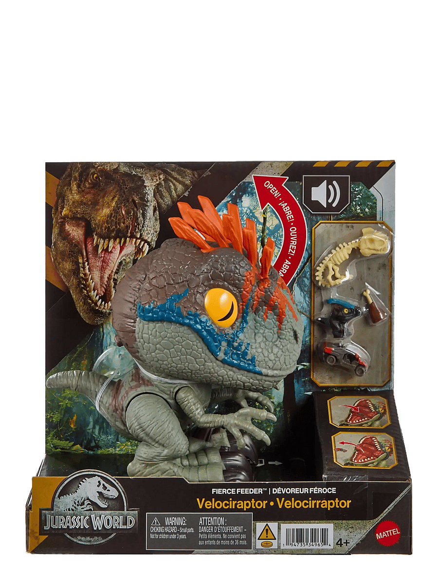 Jurassic world - Jurassic World Fierce Feeder Velociraptor Dinosaur with Swallow and Spit Interactive Feature - multicolor - 1