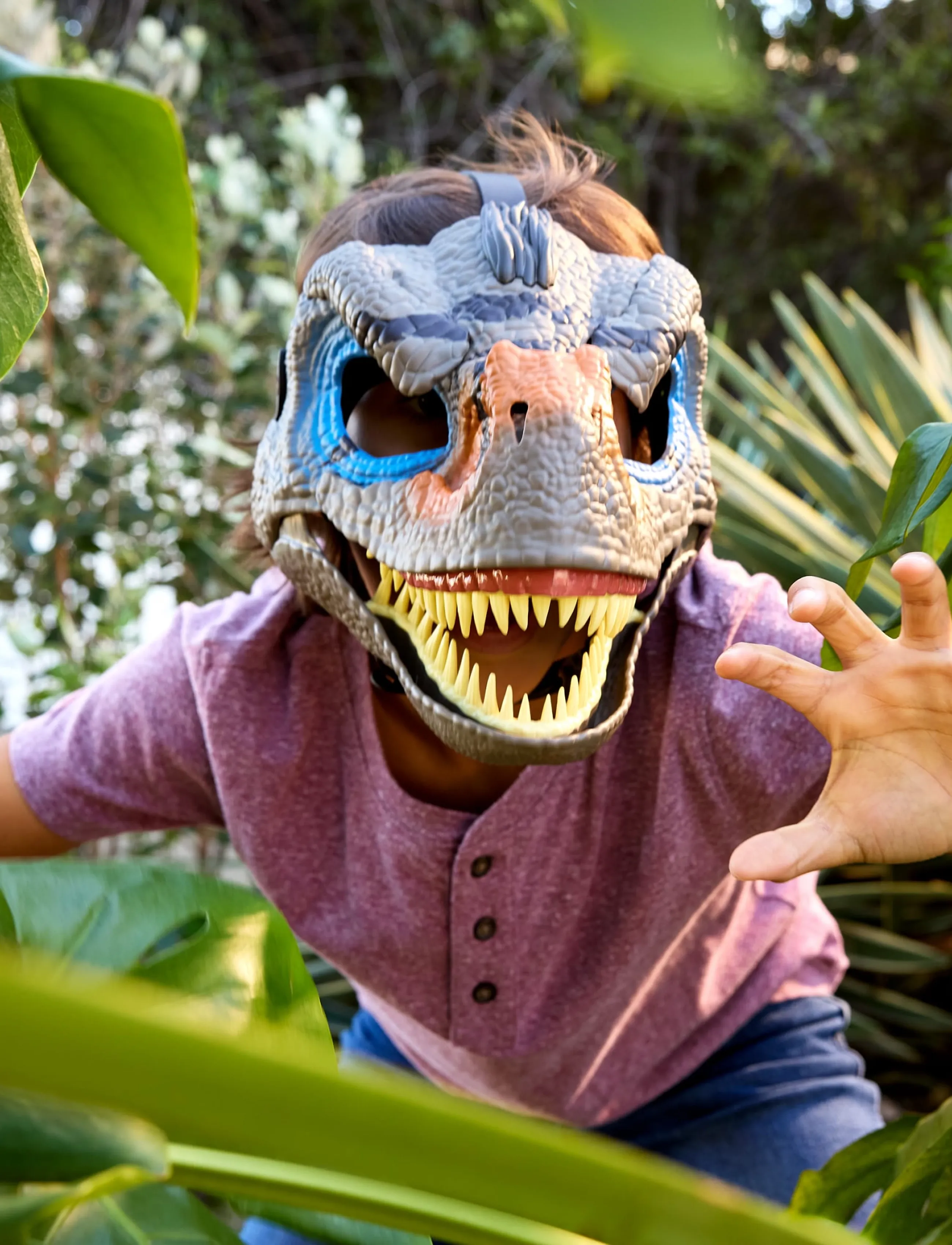 Jurassic world - Jurassic World Snarlin Sounds Velociraptor Mask with Roar & Growl Sounds, Dinosaur Head - kostüm-zubehör - multicolor - 4