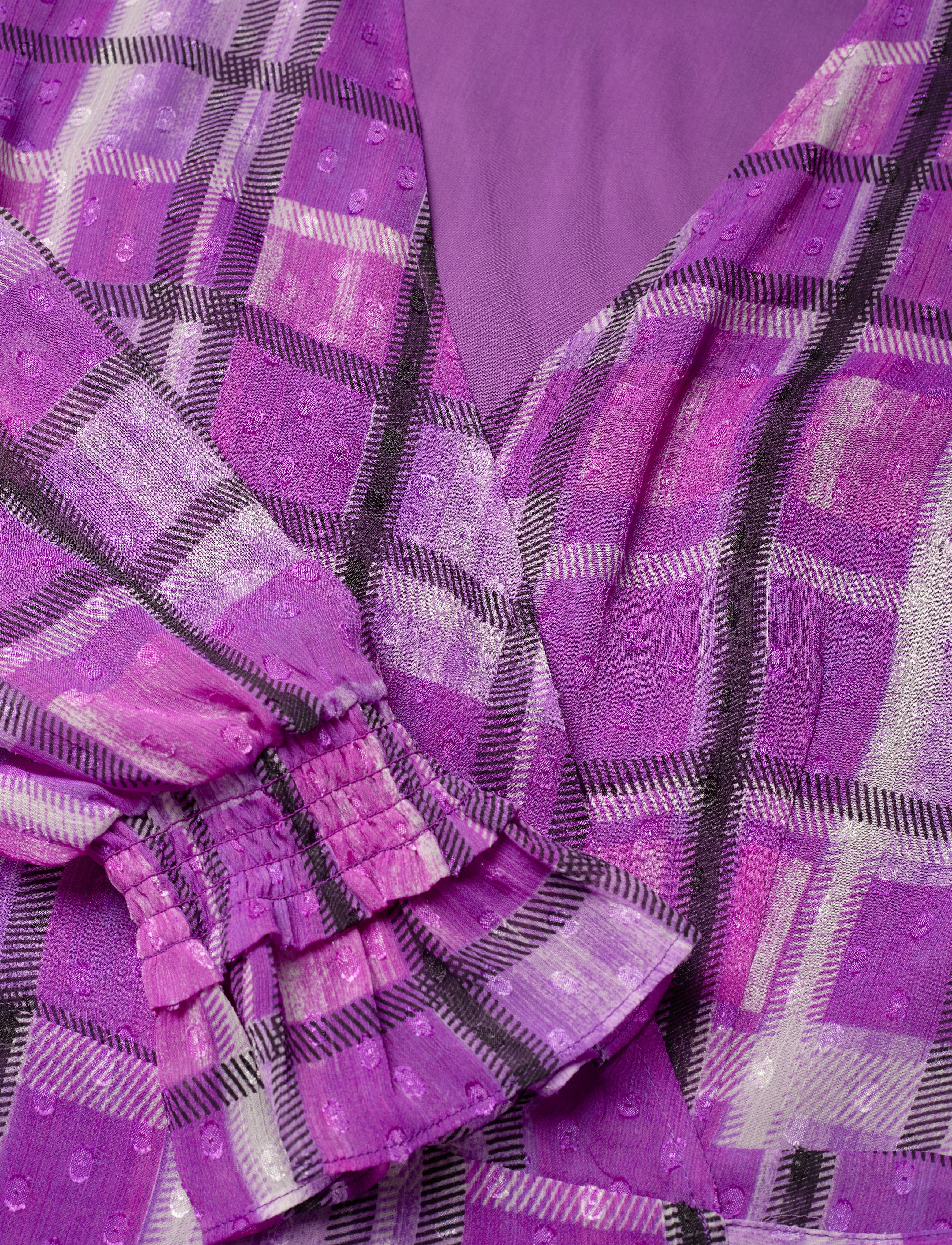 Just Female - Eila wrap blouse - langærmede bluser - iris orchid check - 2