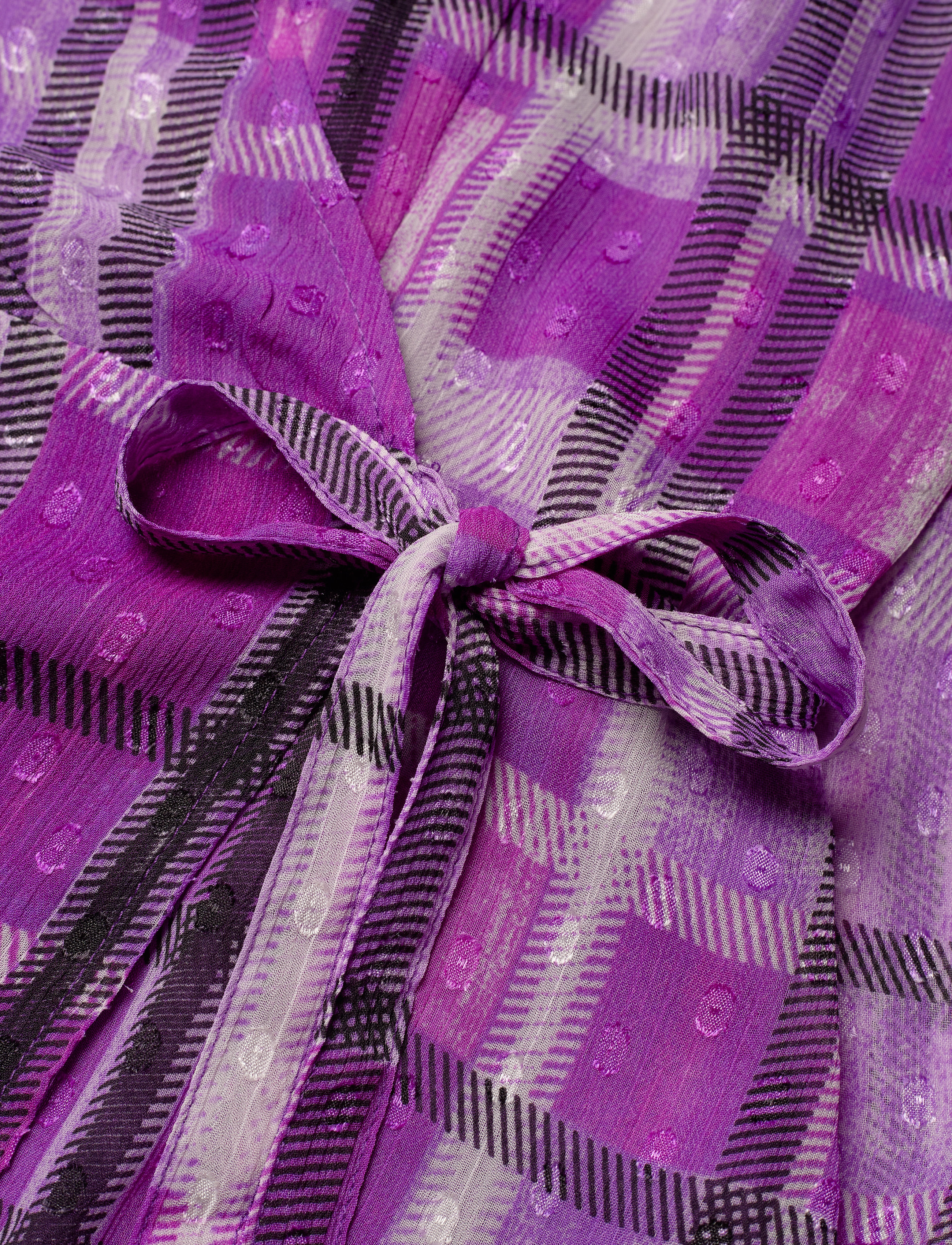 Just Female - Eila wrap blouse - langærmede bluser - iris orchid check - 3