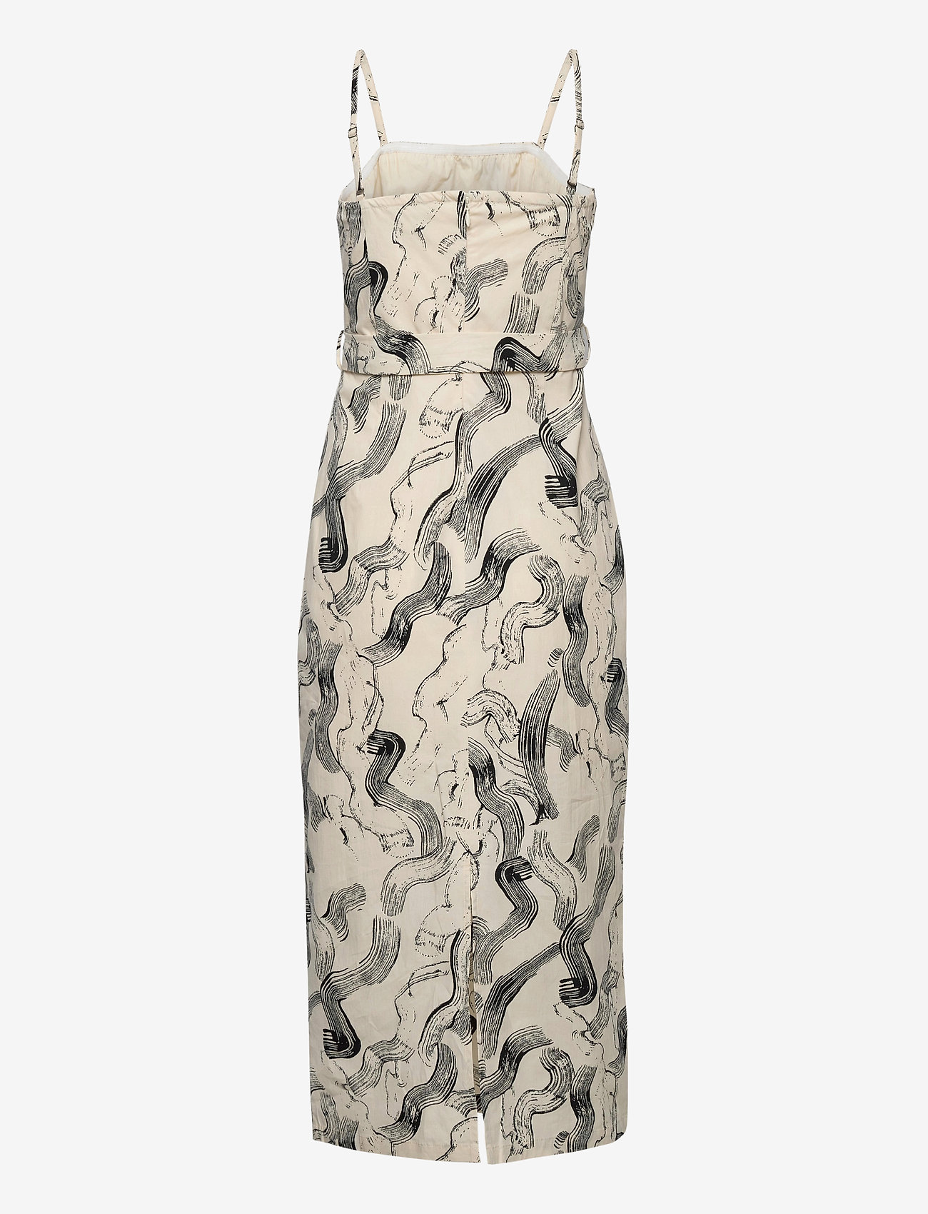 Just Female - Paper strap dress - paint strokes aop - 1