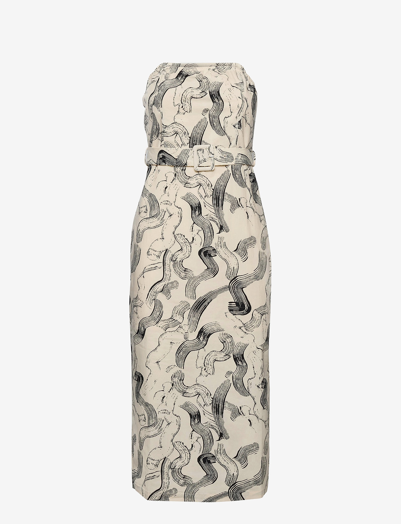 Just Female - Paper strap dress - paint strokes aop - 2