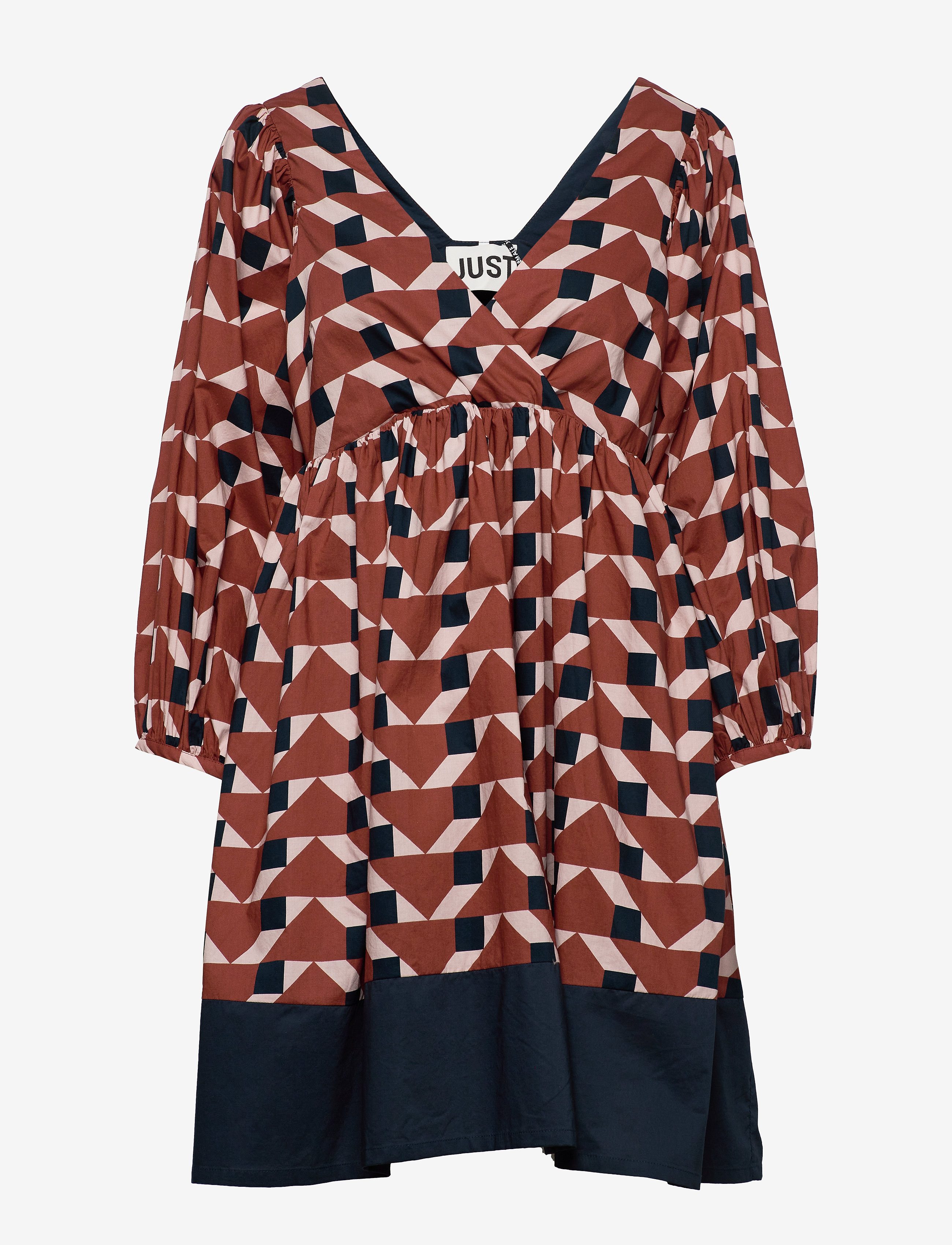 Just Female Meghan dress - Letzte Chance - TRAPEZ AOP / brown