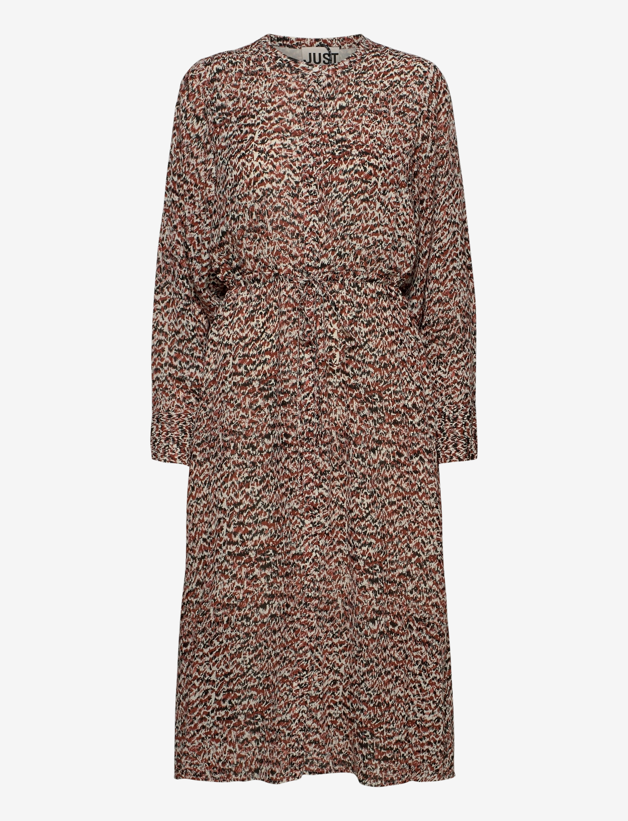 Just Female Virginia dress - Dresses - SKETCHY IKAT AOP / brown