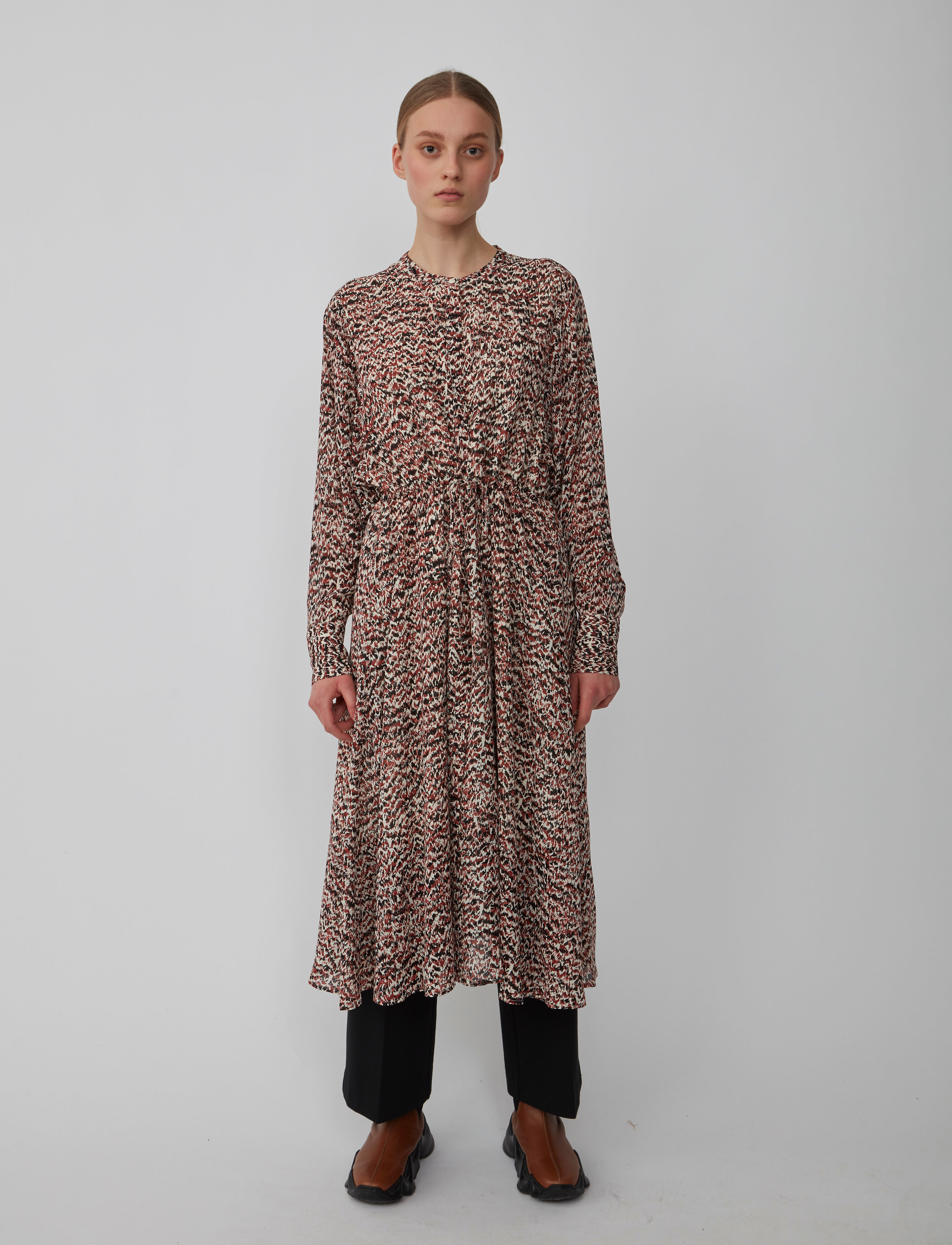Just Female Virginia dress - Inspiration - SKETCHY IKAT AOP / brown
