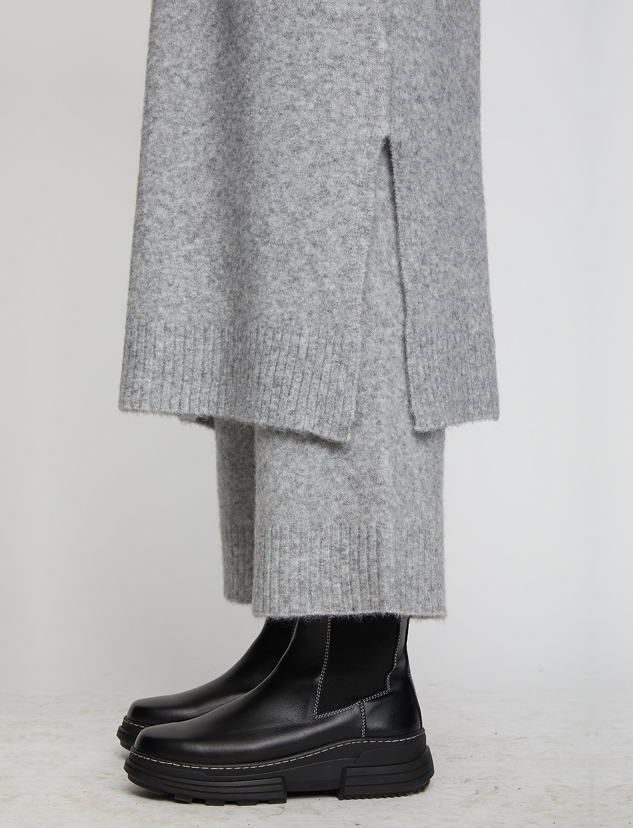Just Female - Unite knit trousers - grey melange - 3