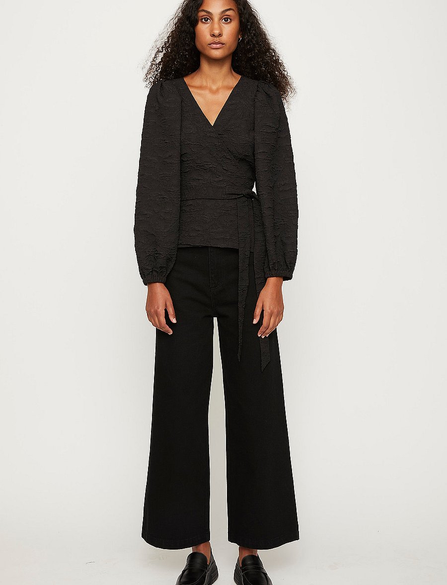 Just Female - Toda wrap blouse - black - 0
