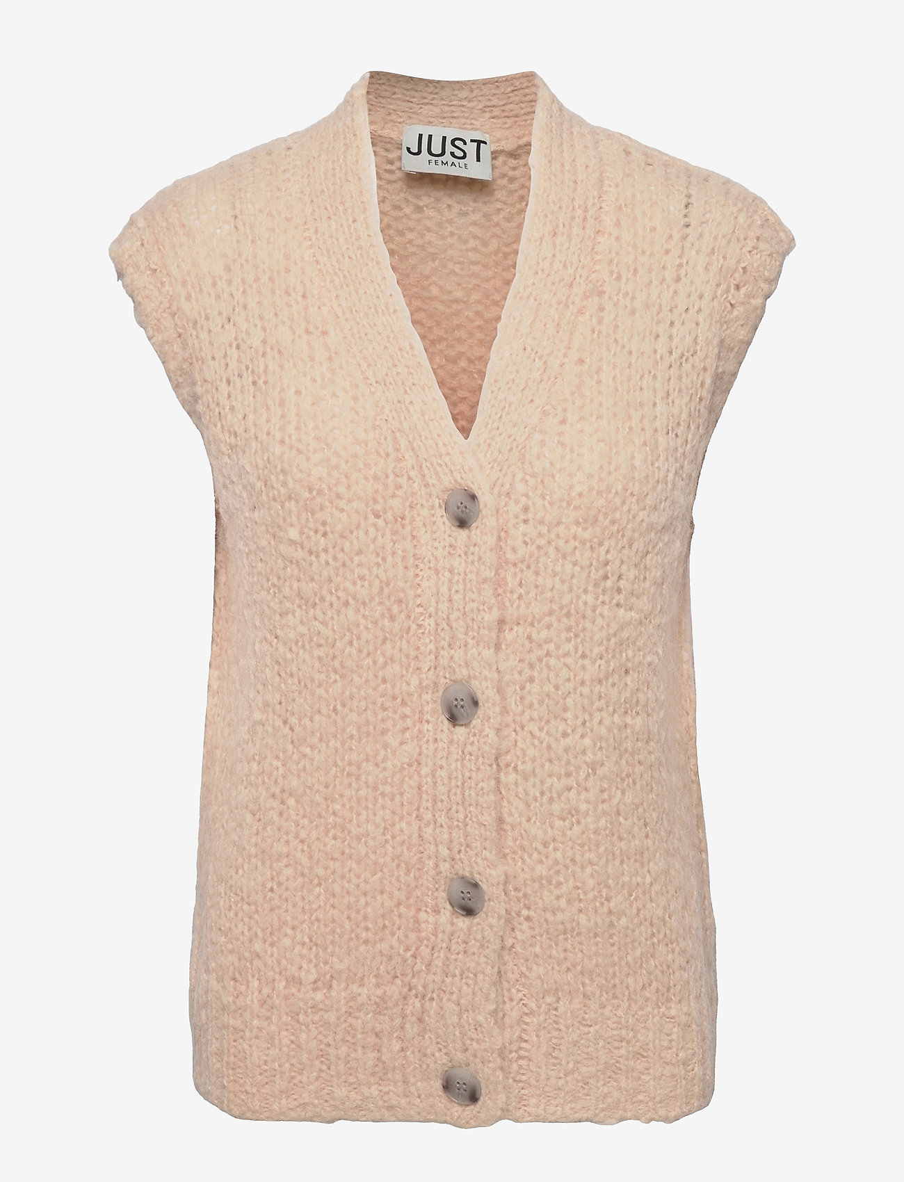 Just Female - Erida knit vest - knitted vests - buttercream - 0