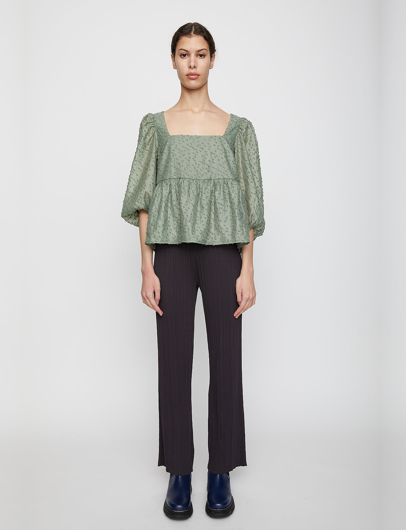 Just Female Lara Blouse, 36, Blouses, Grün - Long-sleeved, Frauen
