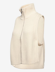 Just Female - Gorm zip vest - stickade västar - off white - 2